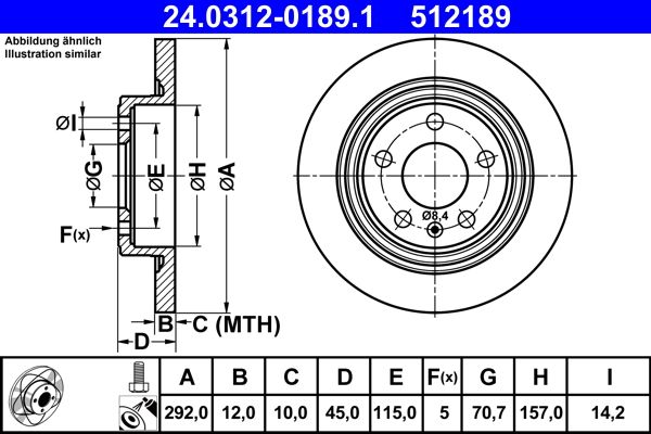 Bremsscheibe “ATE 292 mm, 12 mm, 10 mm”
