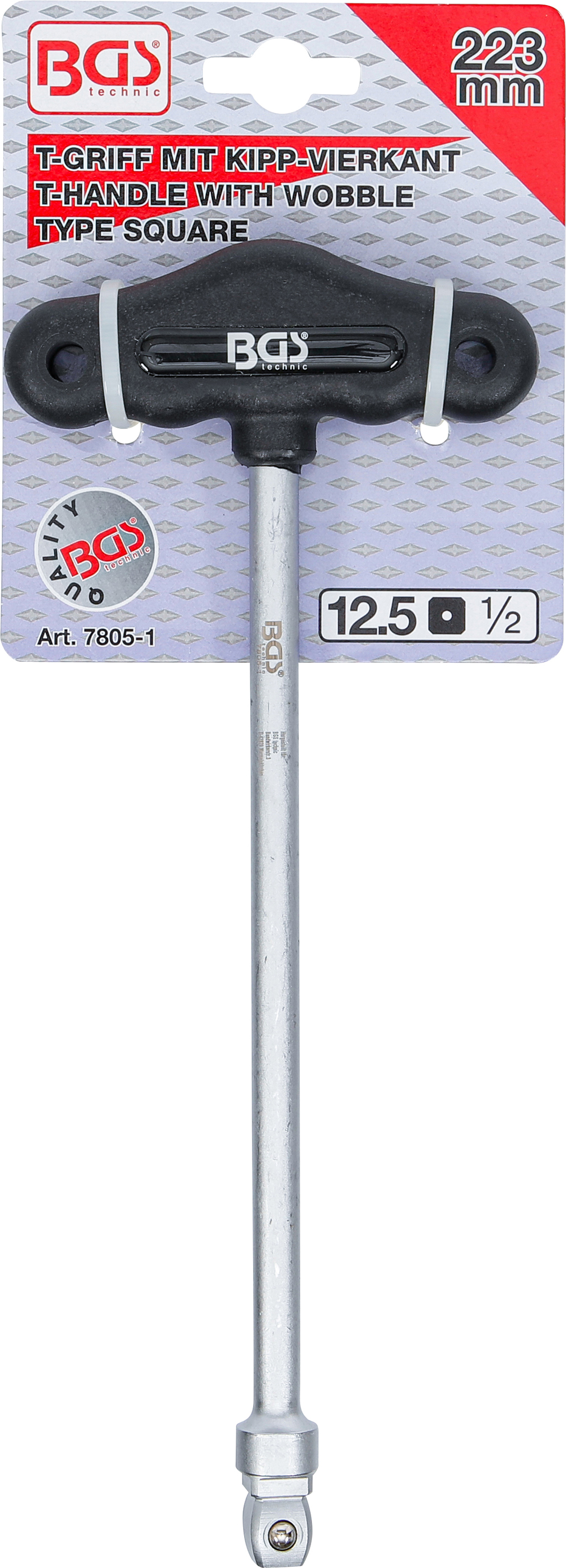 BGS T-Griff | Abtrieb Kippvierkant 12,5 mm (1/2") | 230 mm
