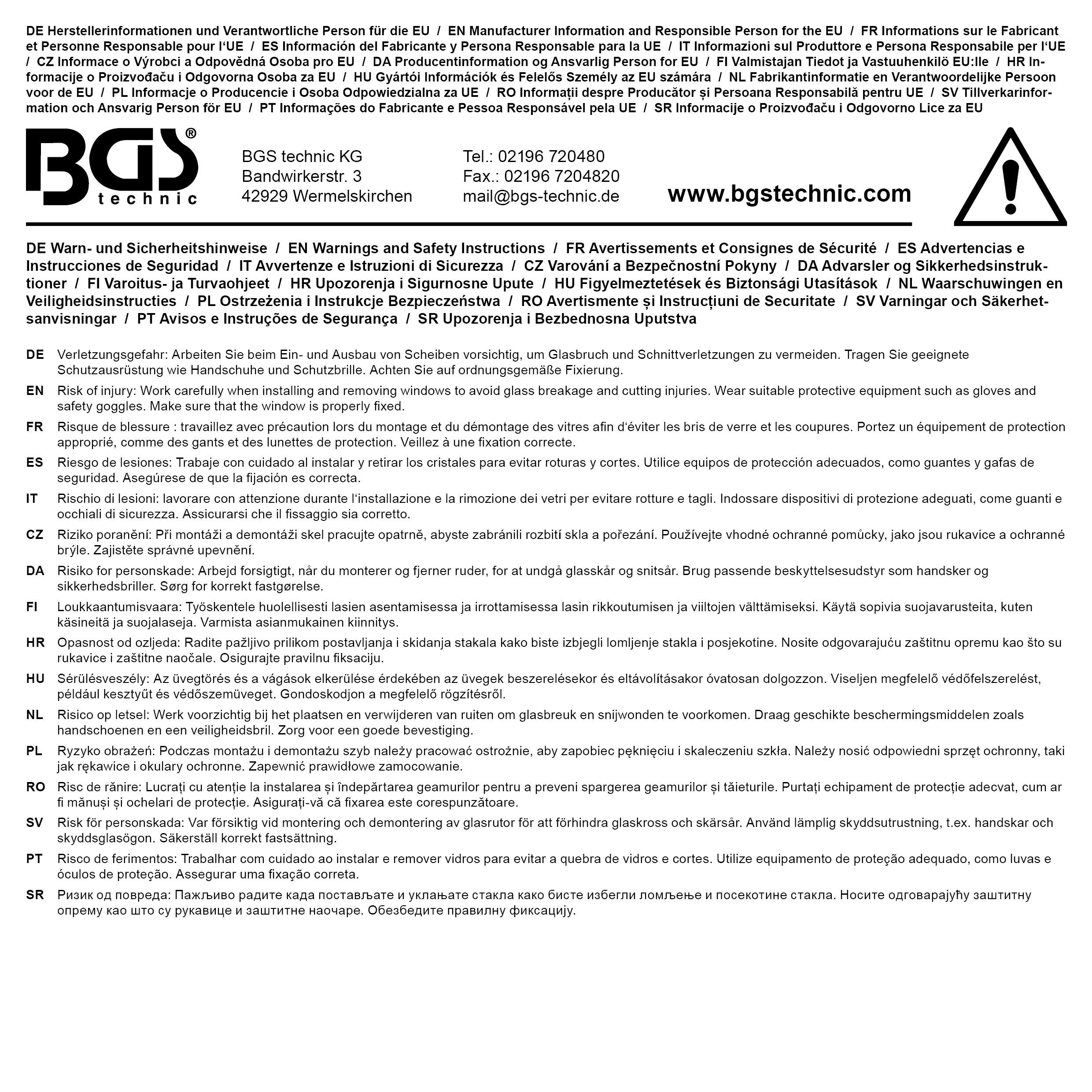 BGS Glasbrechzange | 205 mm