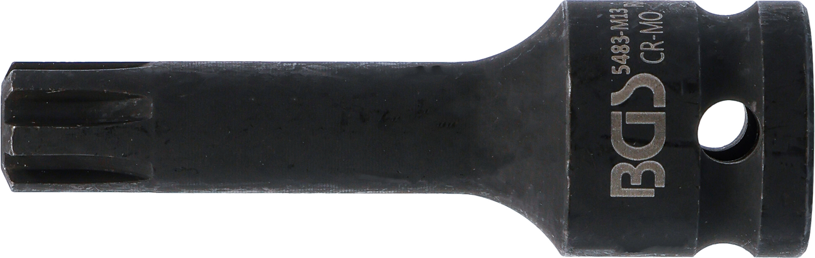 BGS Kraft-Bit-Einsatz | Länge 75 mm | Antrieb Innenvierkant 12,5 mm (1/2") | Keil-Profil (für RIBE) M13