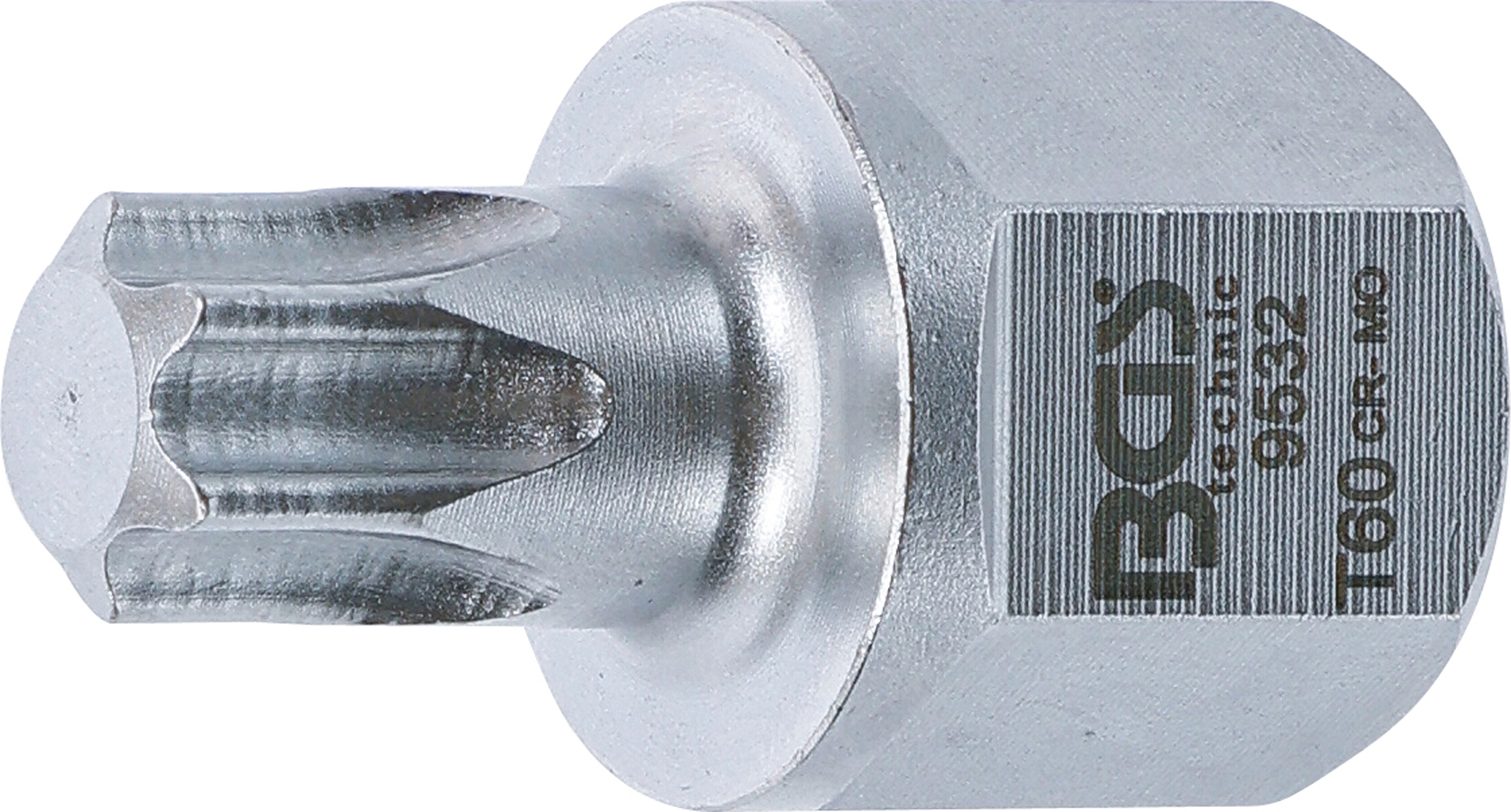 BGS Keilrippenriemen-Bit-Einsatz | Antrieb Innenvierkant 12,5 mm (1/2"), Außensechskant SW 22 mm | T-Profil (für Torx) T60