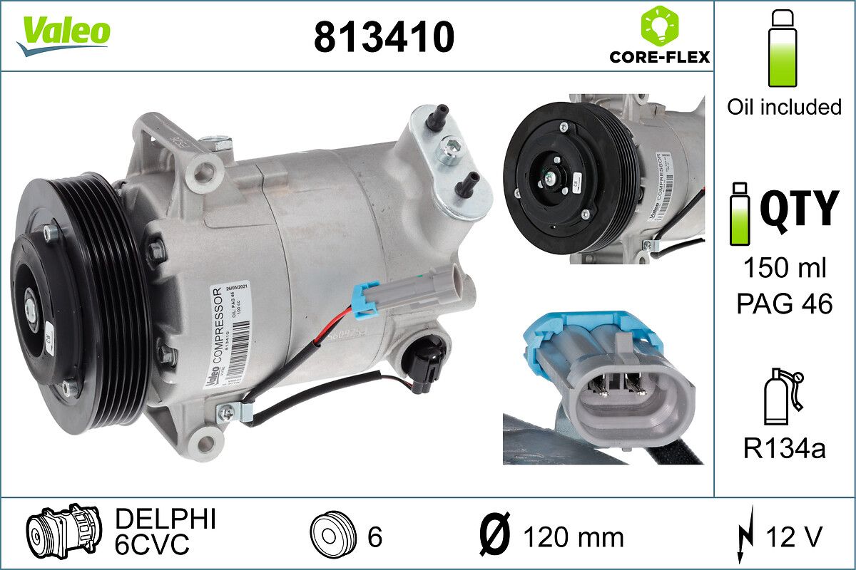 Kompressor, Klimaanlage “VALEO  , 6CVC , DELPHI ”