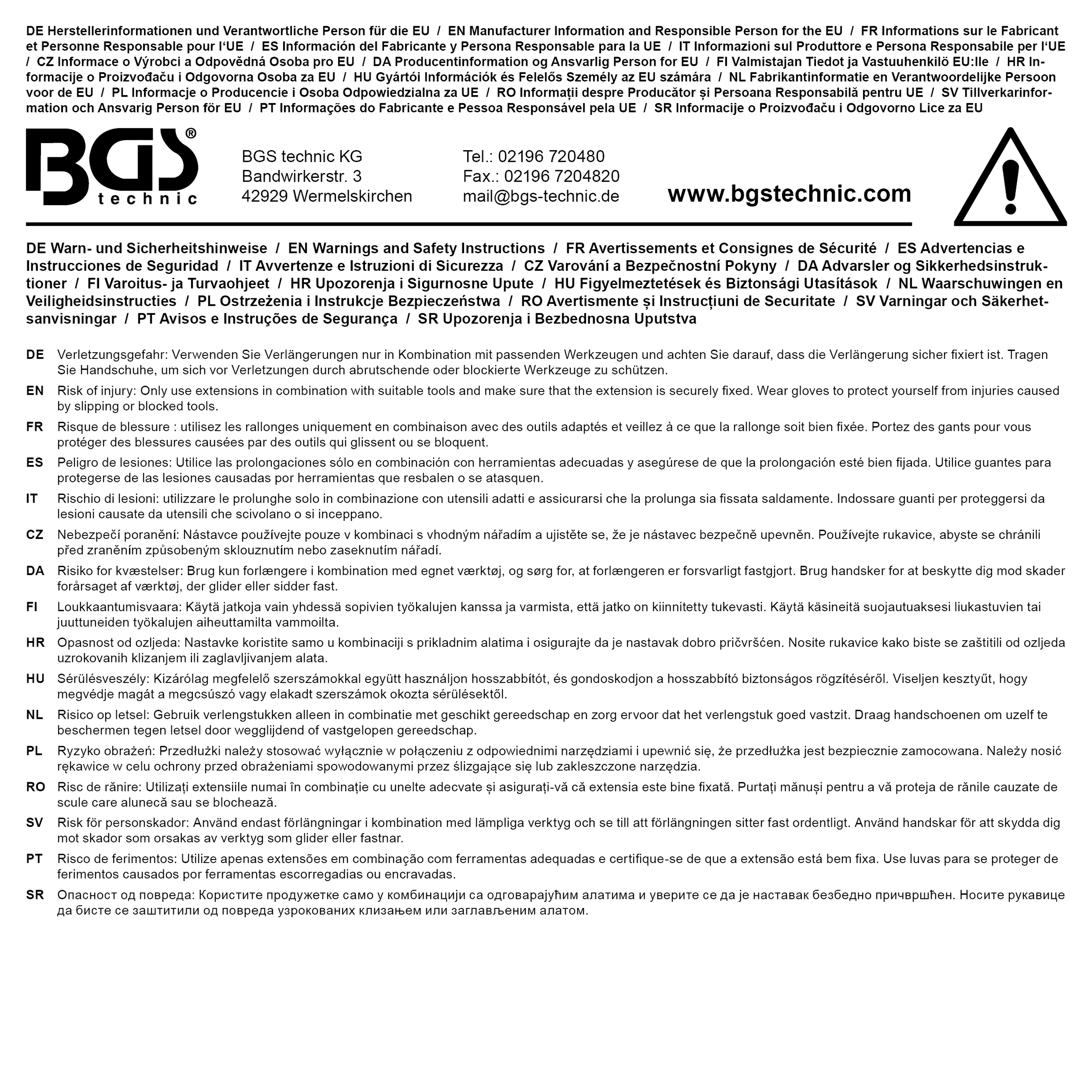 BGS Kipp-Verlängerung | 10 mm (3/8") | 125 mm