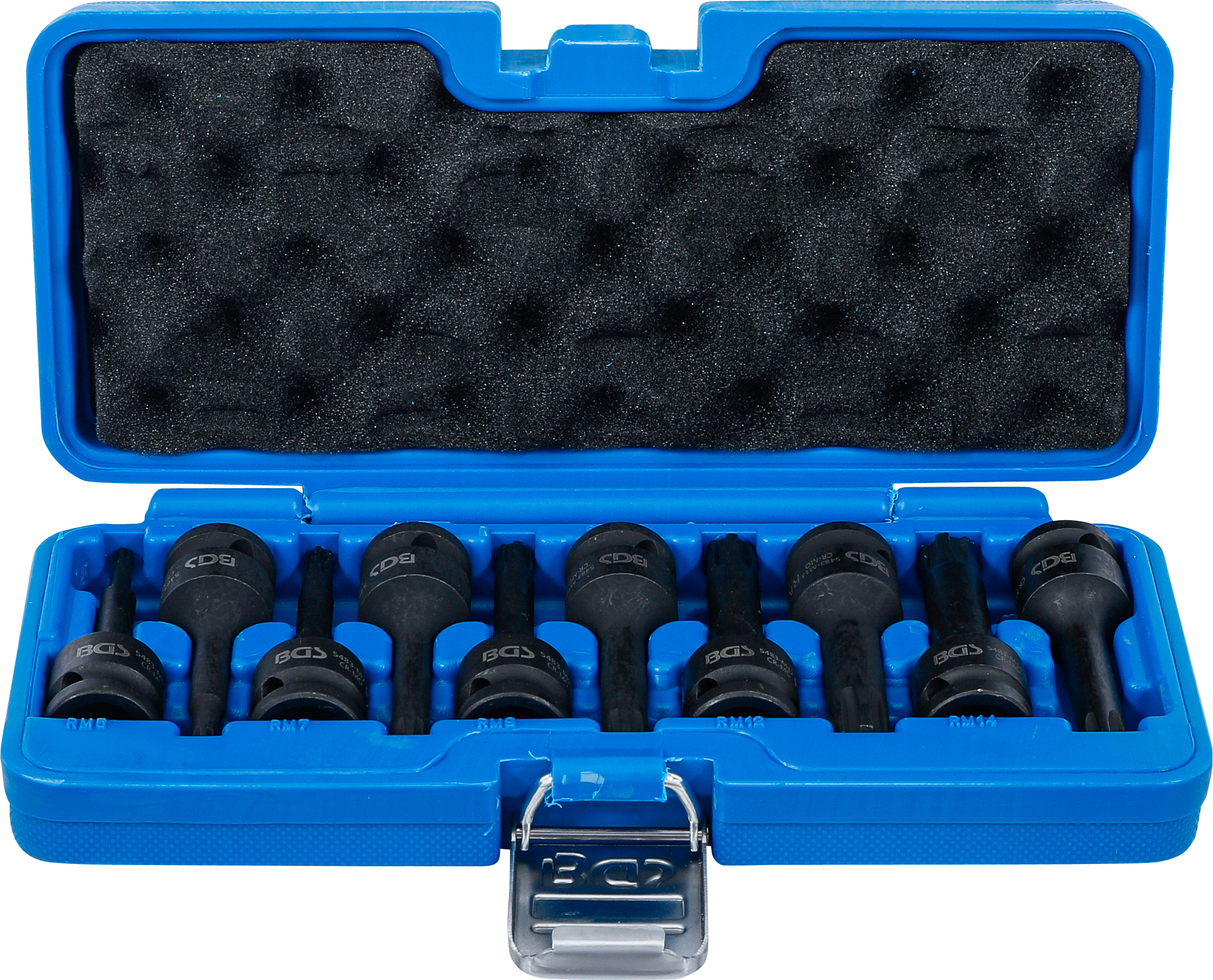 BGS Kraft-Bit-Einsatz-Satz | Antrieb Innenvierkant 12,5 mm (1/2") | Keil-Profil (für Ribe) M5 - M14 | 9-tlg.