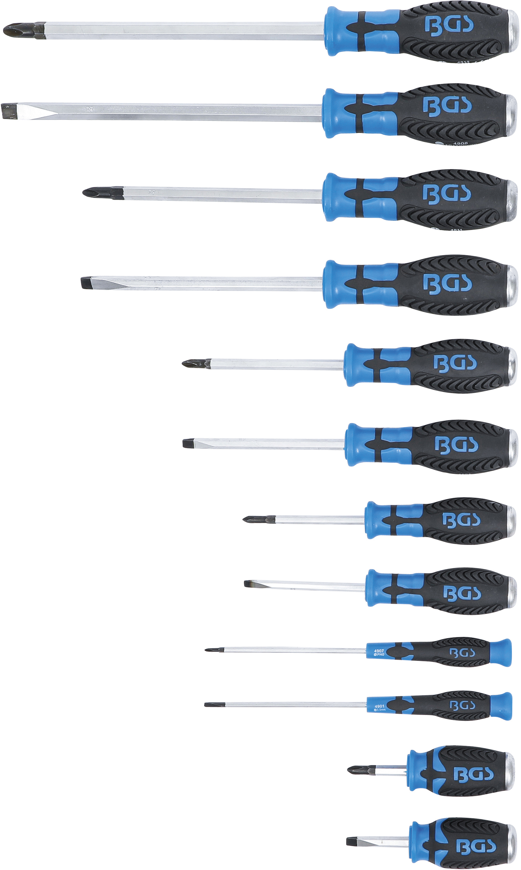 BGS Schraubendreher-Satz | mit 6,3 mm (1/4") Innenvierkant | 12-tlg.