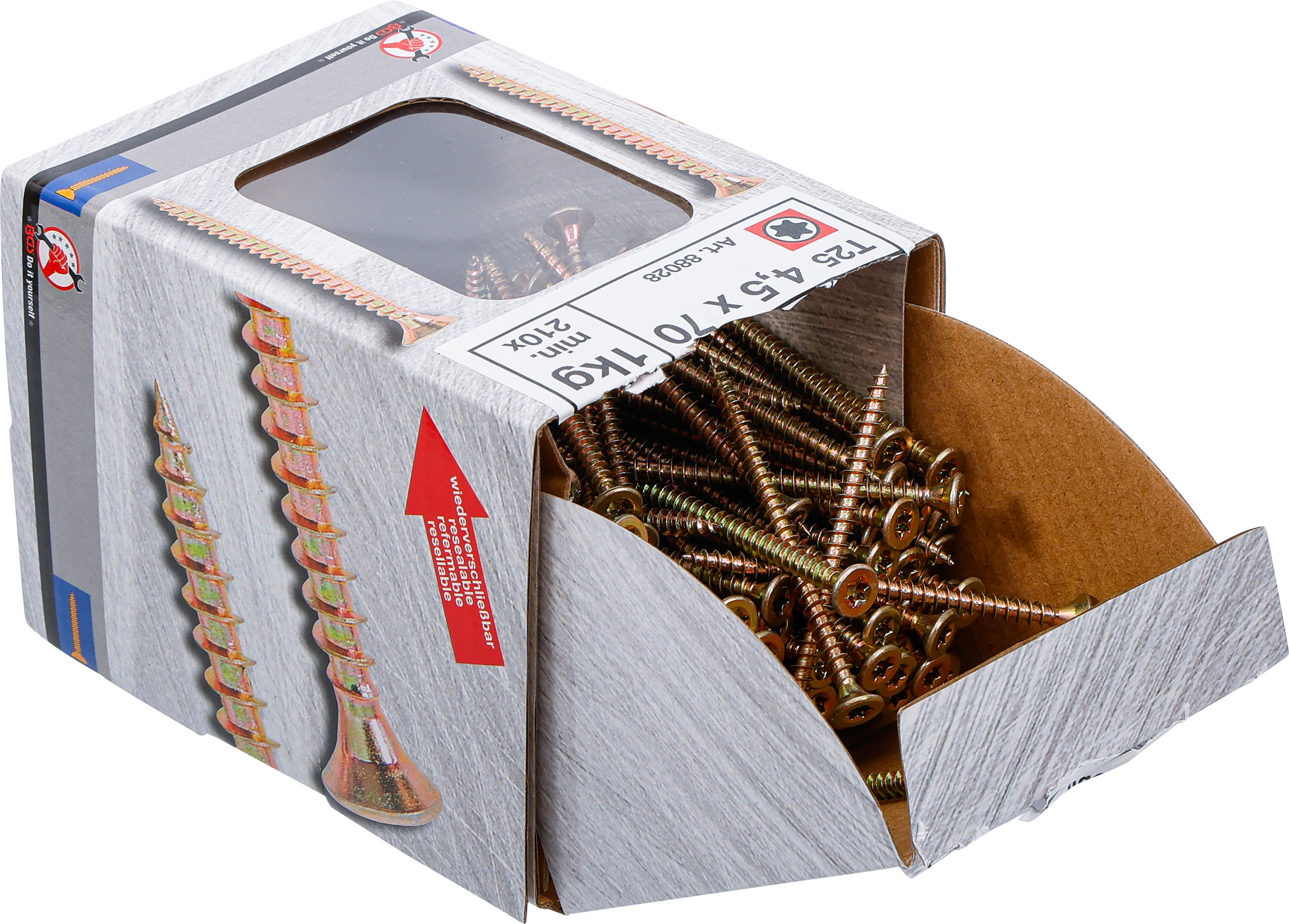 BGS Mehrzweckschrauben | T-Profil ( für Torx) T20 | 4,5 x 70 mm | 1 kg / 210 Stück