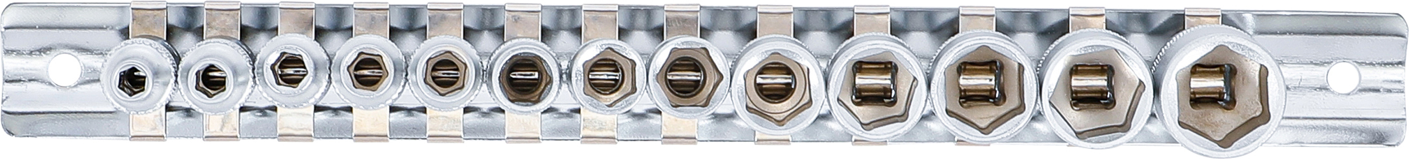 BGS Steckschlüssel-Einsatz-Satz, Sechskant | Antrieb Innenvierkant 6,3 mm (1/4") | SW 4 - 14 mm | 13-tlg.