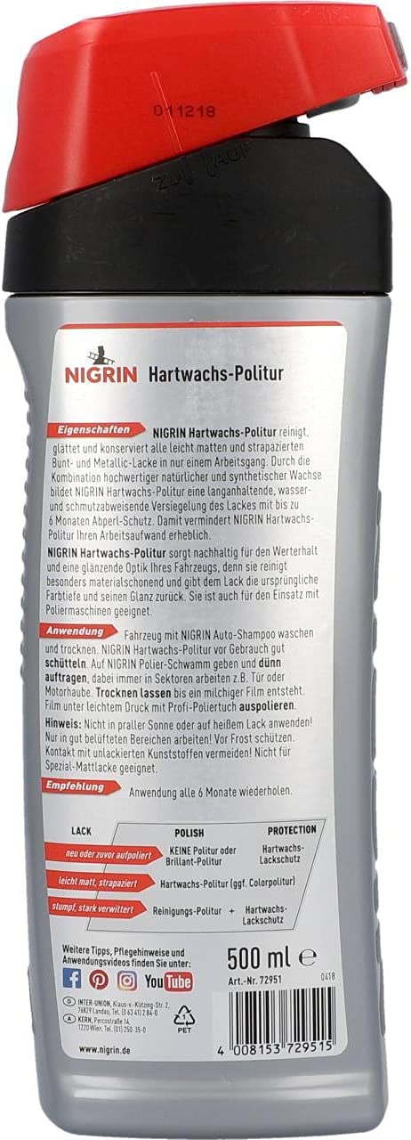 Nigrin Hartwachs Politur 500 ml