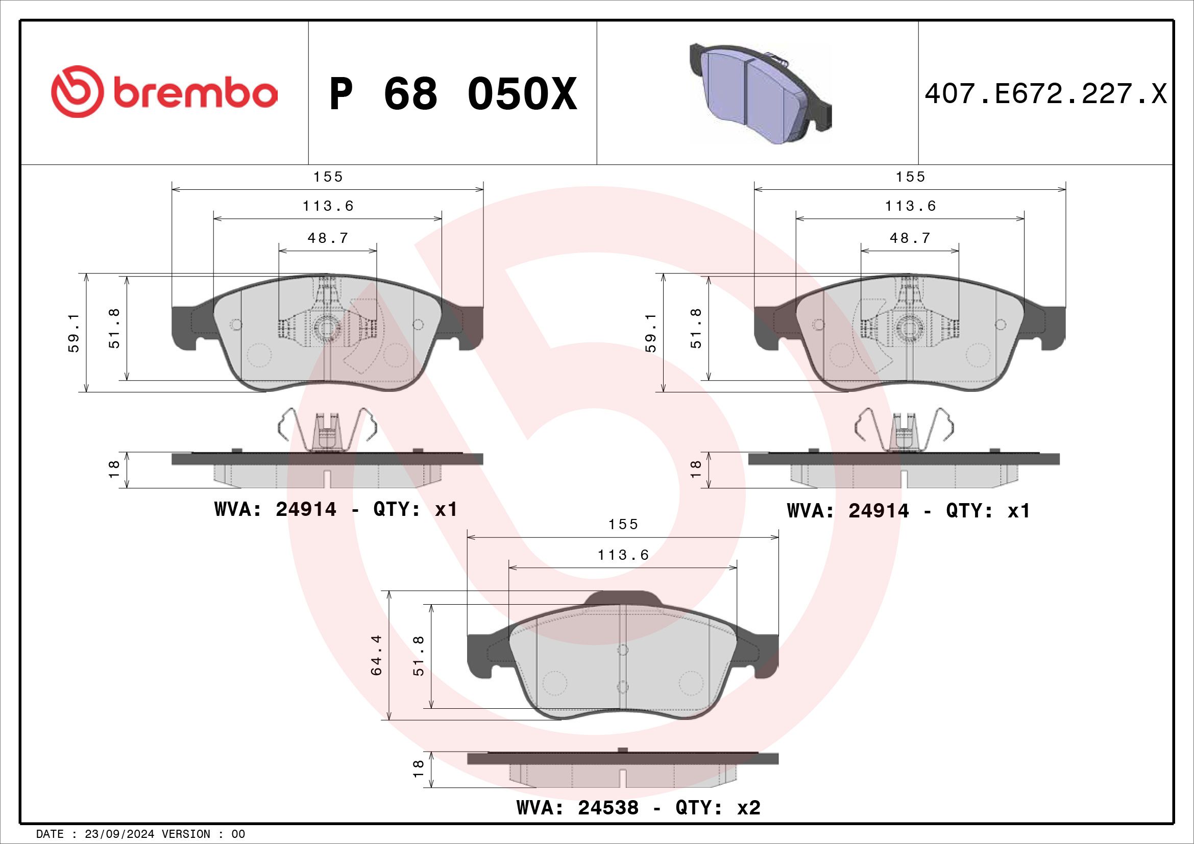 Bremsbelagsatz, Scheibenbremse