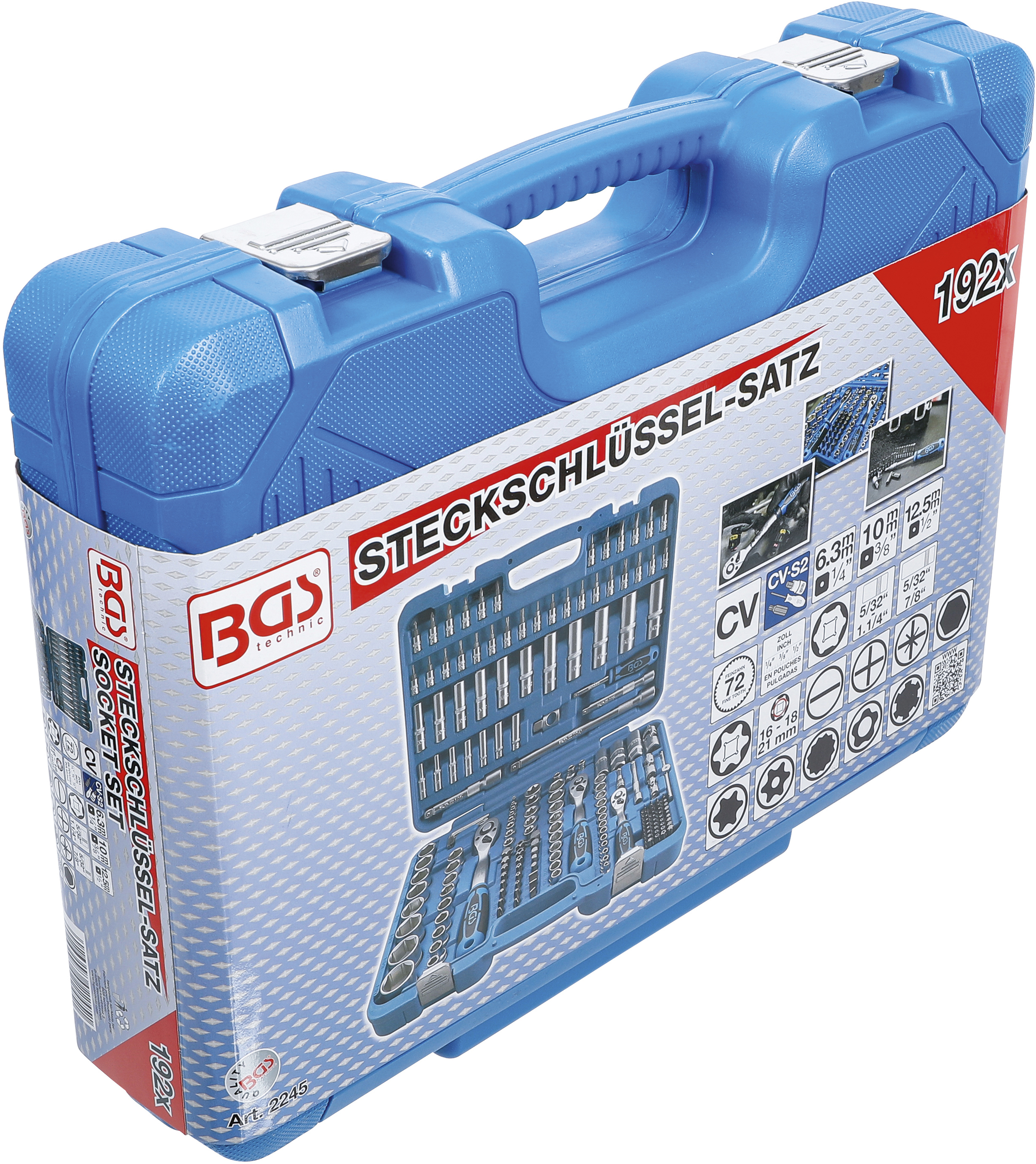 BGS Steckschlüssel-Satz Sechskant | Antrieb 6,3 mm (1/4") / 10 mm (3/8") / 12,5 mm (1/2") | Zollgrößen | 192-tlg. BGS Steckschlüssel-Satz Sechskant | Antrieb 6,3 mm (1/4") / 10 mm (3/8") / 12,5 mm (1/2") | Zollgrößen | 192-tlg.