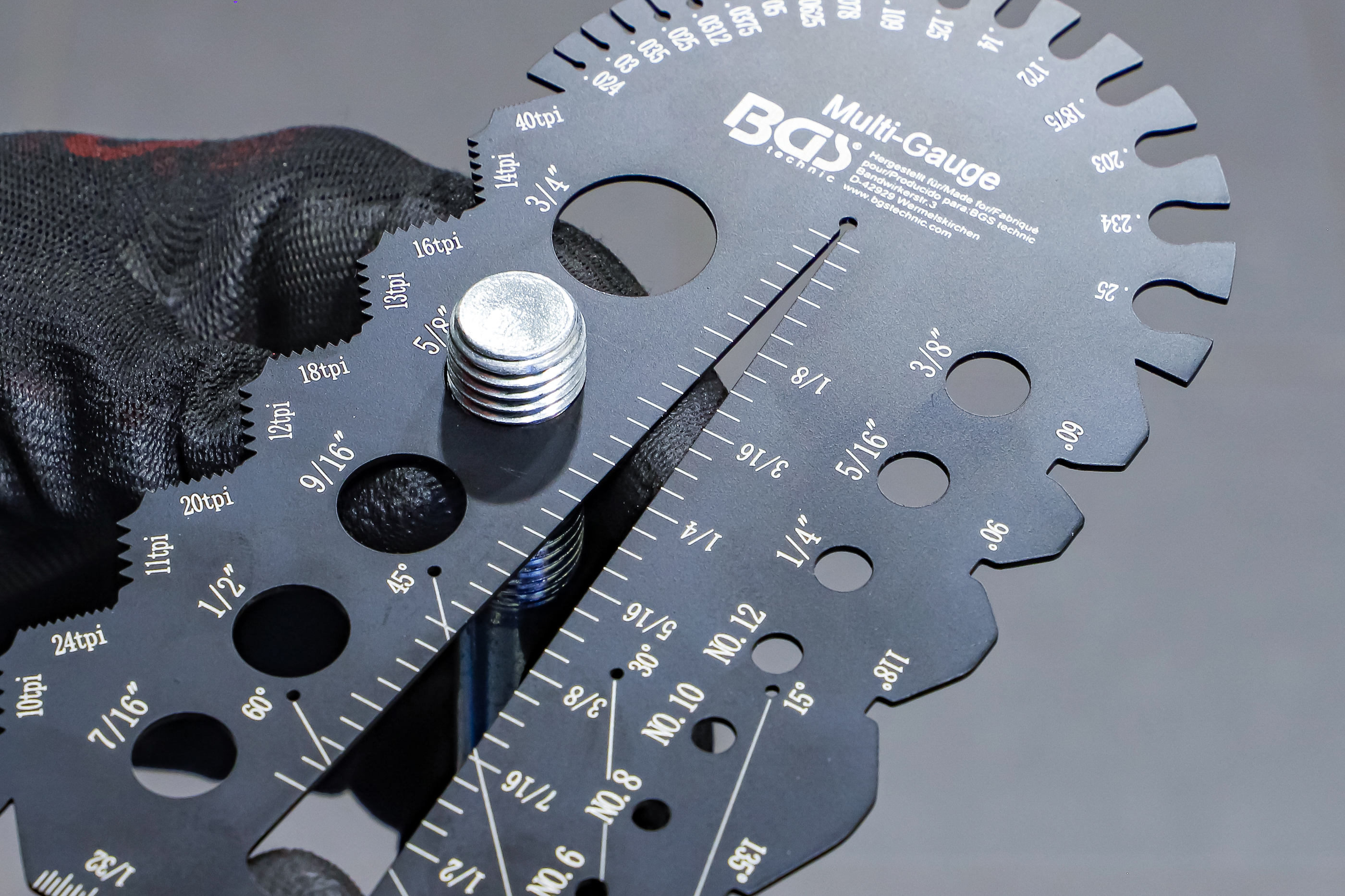 BGS Schrauben- und Gewindeschablone | Zollgrößen | 1/4 - 2"