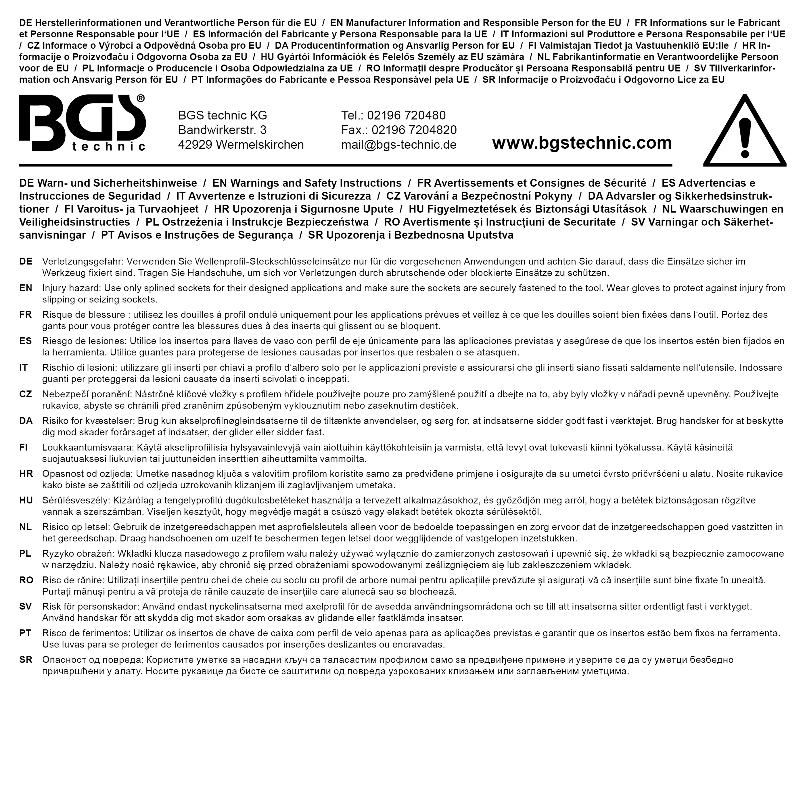 BGS Steckschlüssel-Einsatz Super Lock, tief | Antrieb Innenvierkant 10 mm (3/8") | SW 14 mm