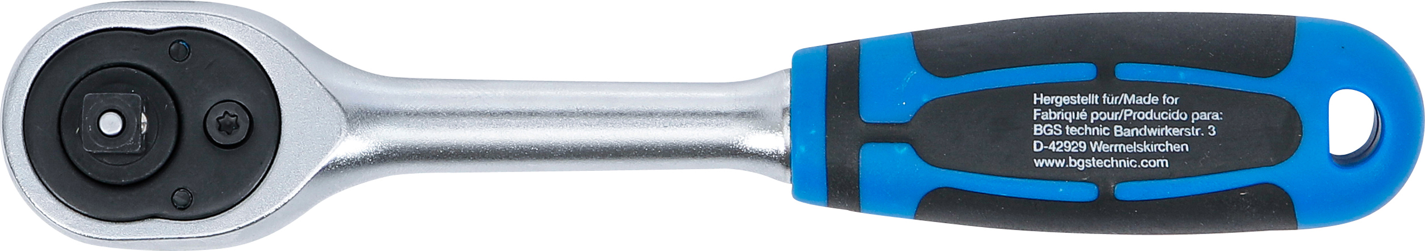 BGS Umschaltknarre | gerade Ausführung | feinverzahnt | Abtrieb Außenvierkant 6,3 mm (1/4")