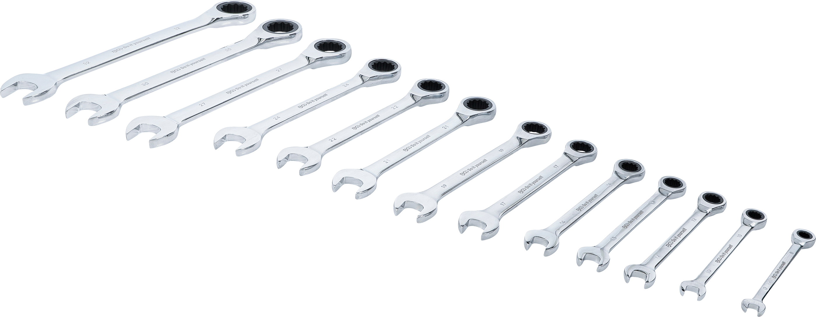 BGS Ratschenring-Maulschlüssel-Satz | SW 8 - 32 mm | 13-tlg.
