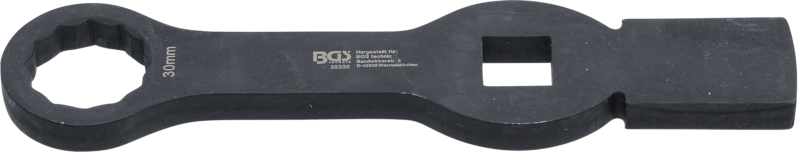 BGS Schlag-Ringschlüssel | Zwölfkant | mit 2 Schlagflächen | SW 30 mm