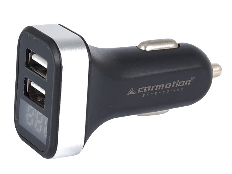 Carmotion USB Ladegerät 2.1A Zigarettenanzünder 12/24V mit Voltmeter
