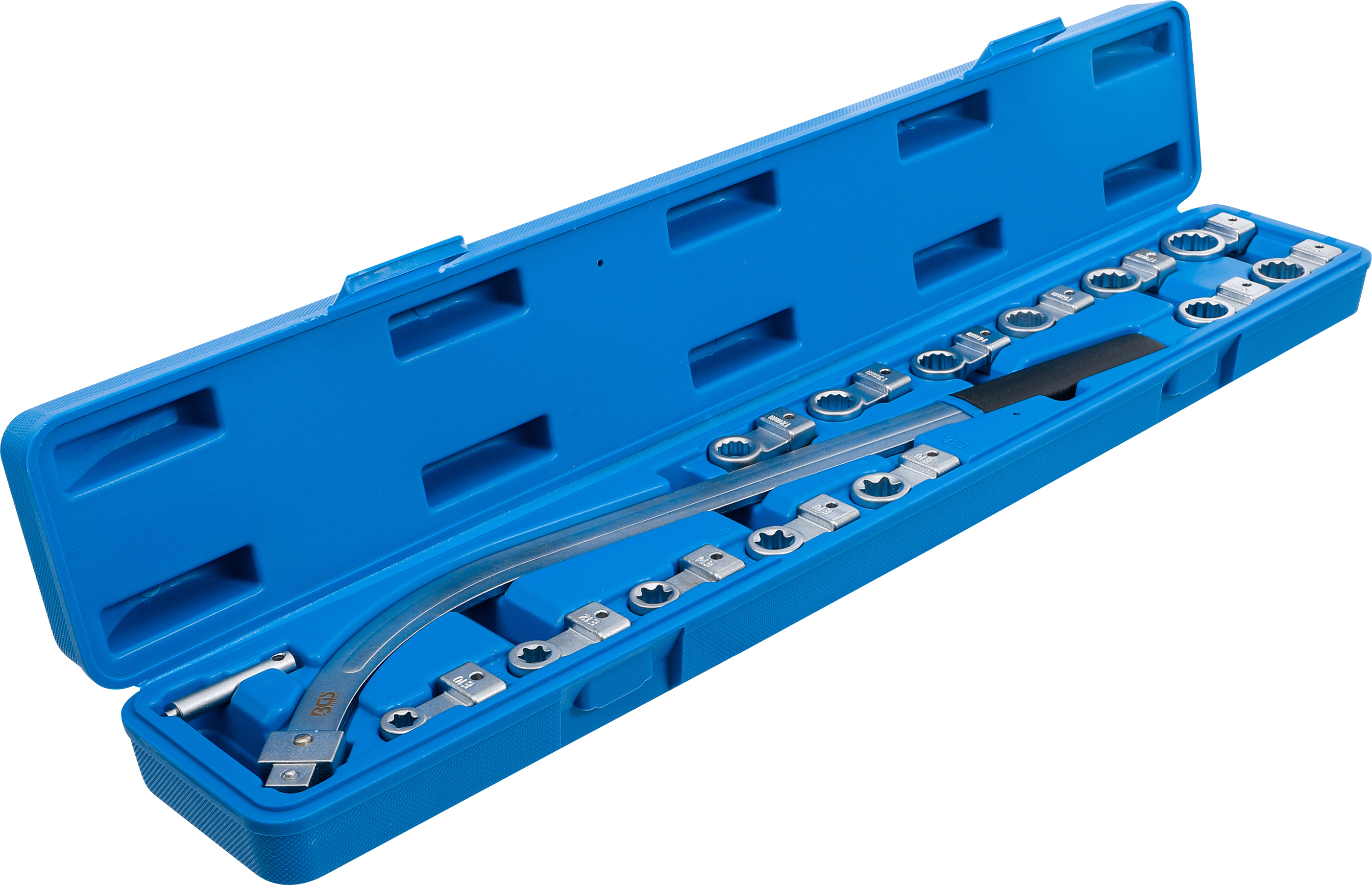 BGS Spannrollenschlüssel-Satz | Zwölfkant SW 12 - 19 mm / E-Profil SW E10 - E18 | 15-tlg.