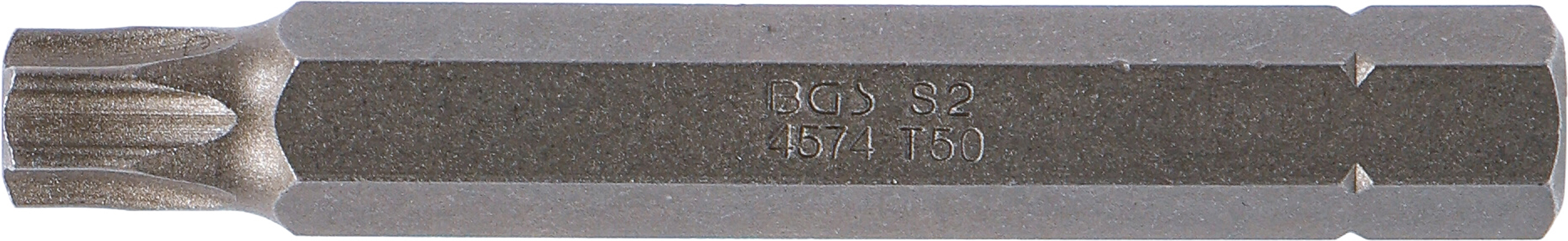 BGS Bit | Länge 75 mm | Antrieb Außensechskant 10 mm (3/8") | T-Profil (für Torx) T50