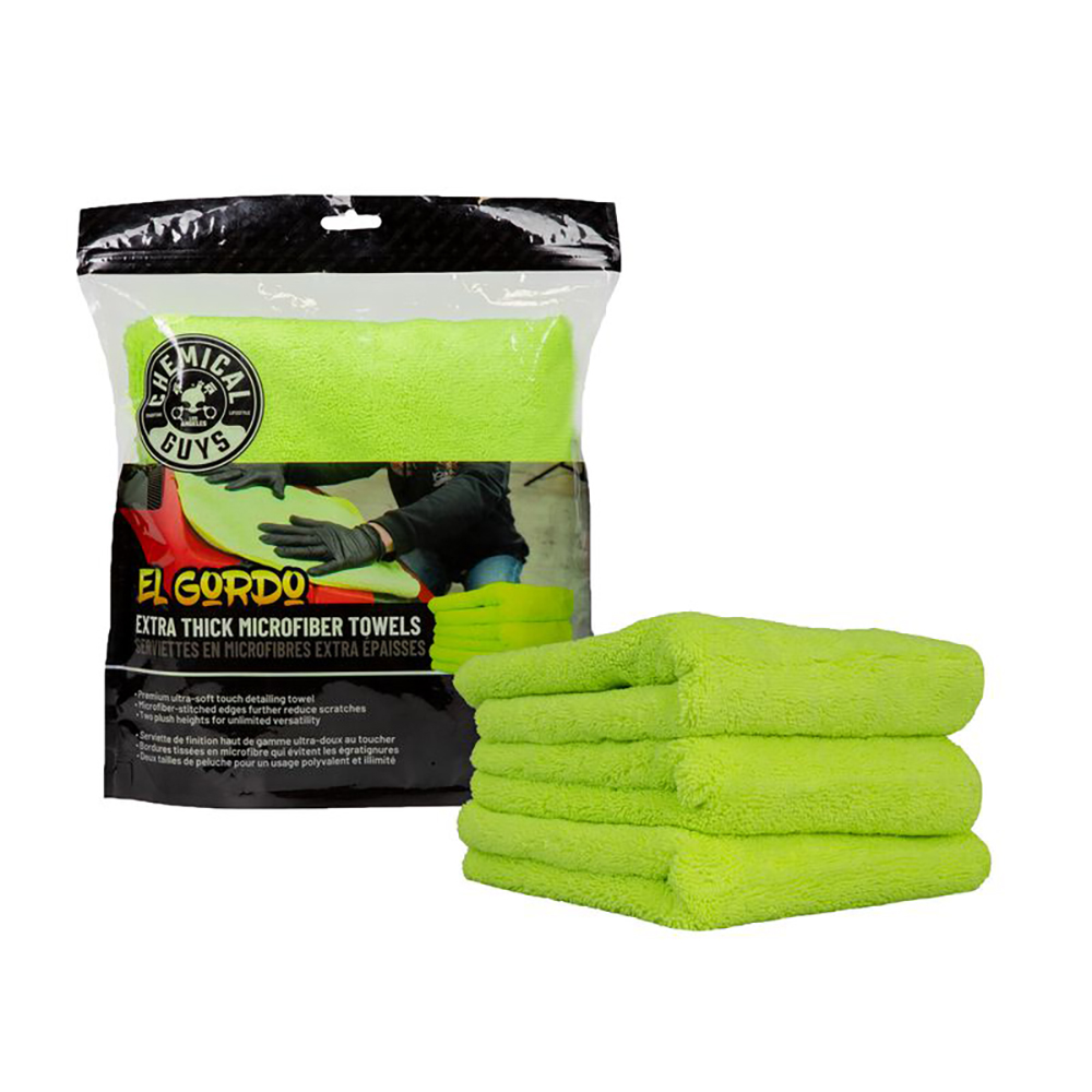 Chemical Guys El Gordo Extra Thick Microfiber Towel Green 3 Stück