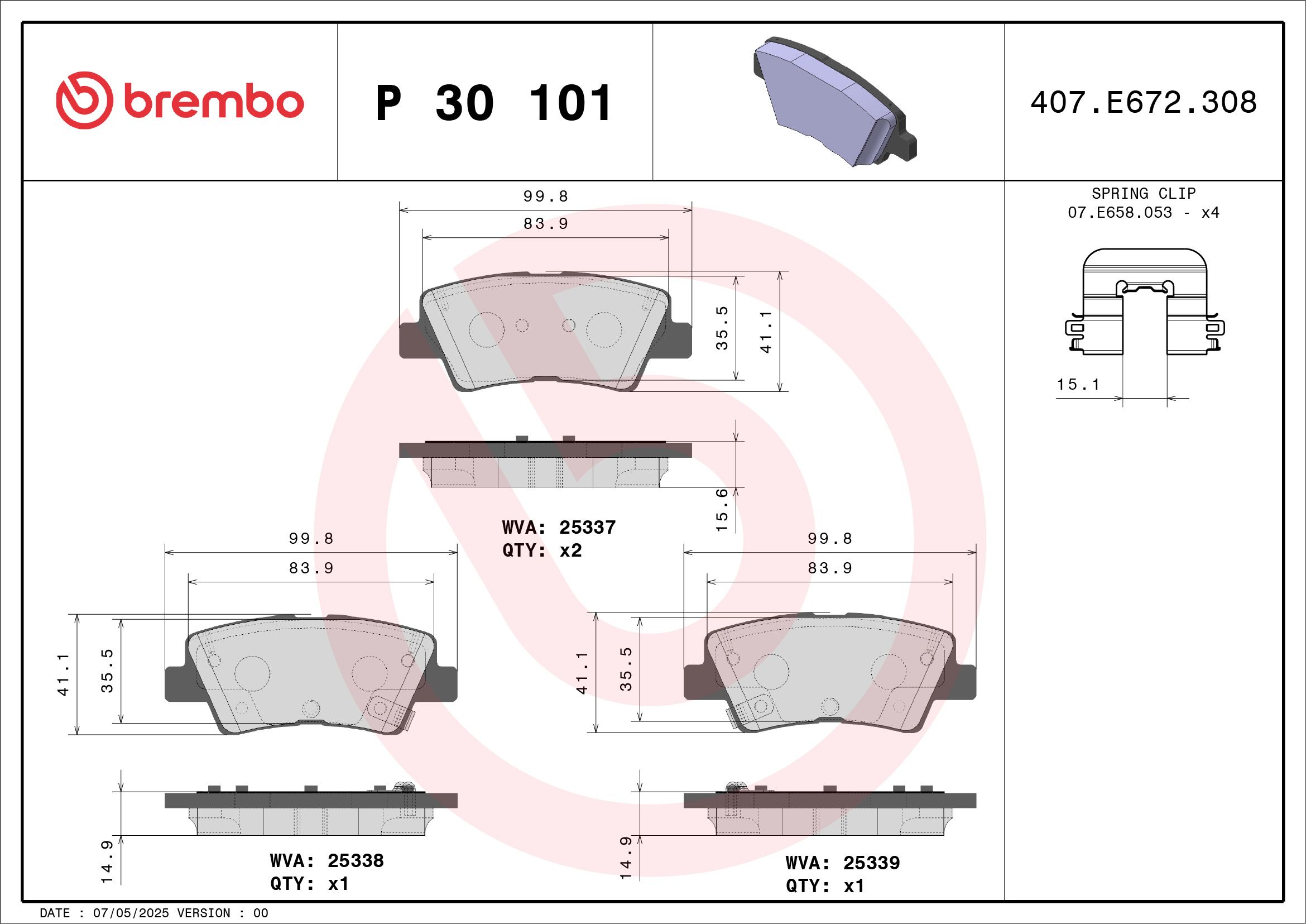 Bremsbelagsatz, Scheibenbremse