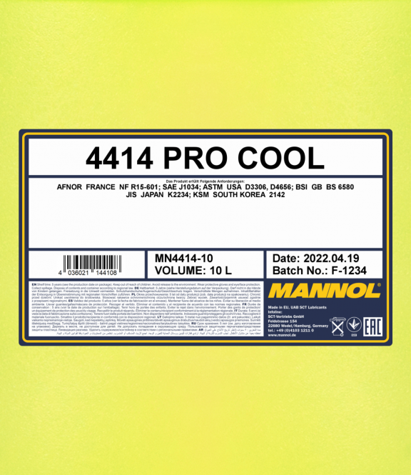 Mannol 4414 Pro Cool Kühlerfrostschutz Zweirad Motorrad 10 Liter