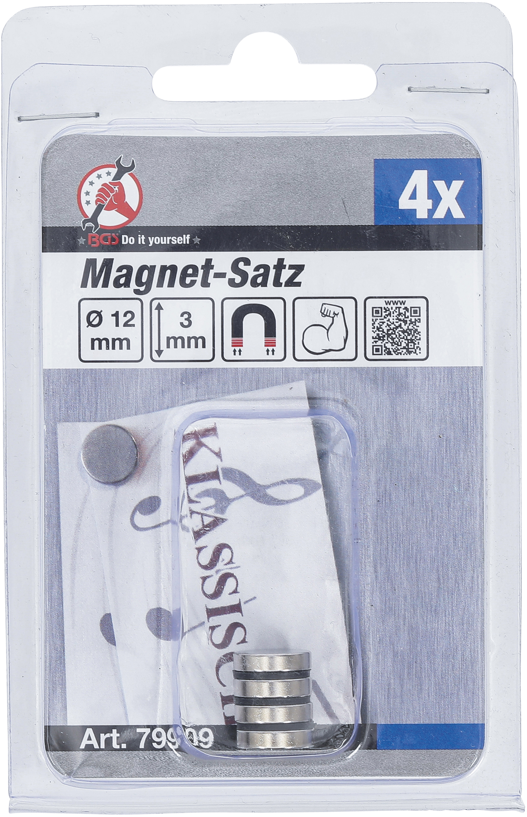 BGS Magnet-Satz | extra stark | Ø 12 mm | 4-tlg.