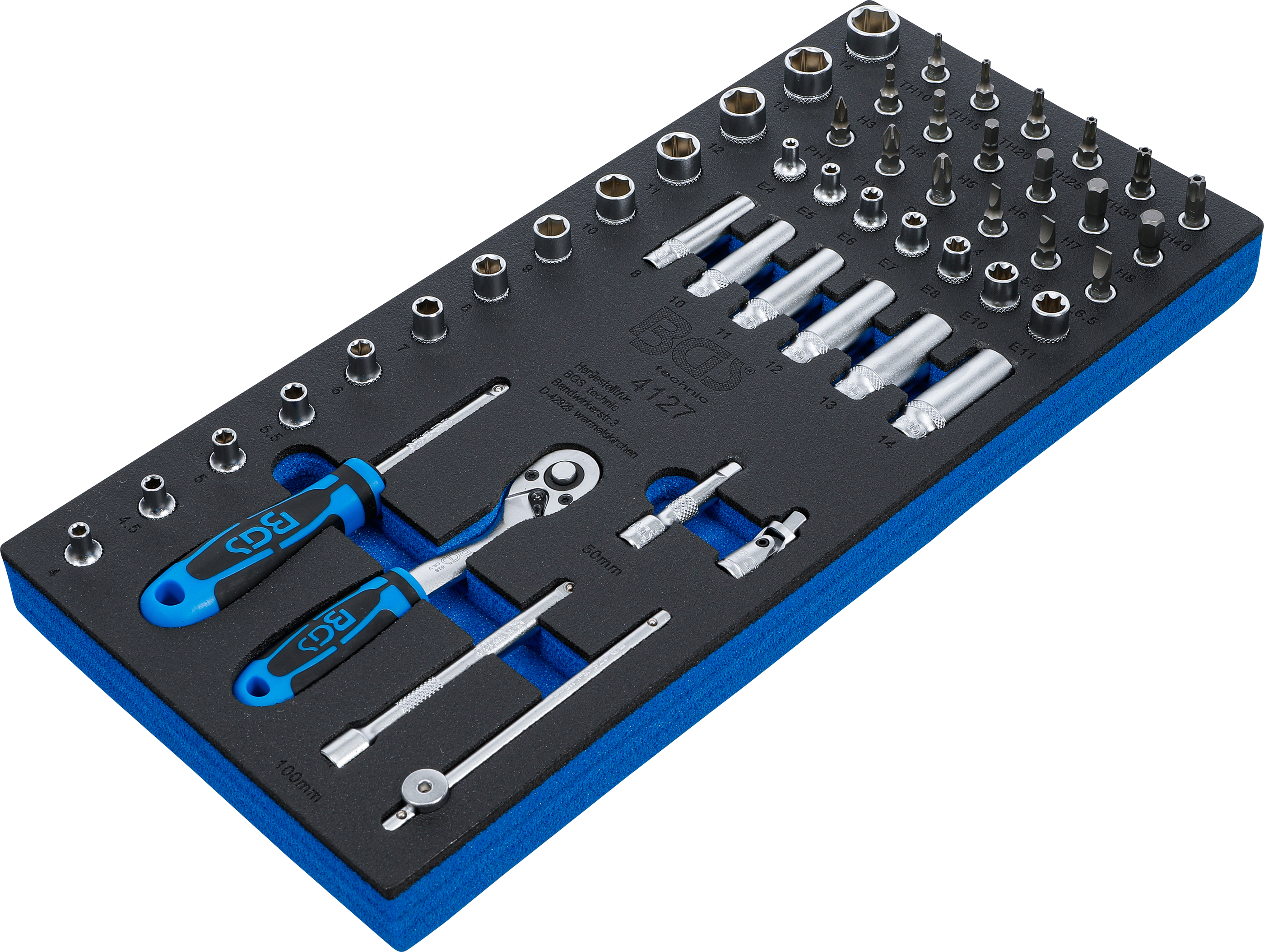 BGS Werkstattwageneinlage 1/3: Steckschlüssel-Satz | 6,3 mm (1/4") | 50-tlg.