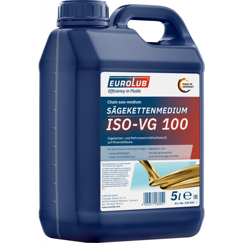 Eurolub Sägekettenmedium ISO-VG 100 Kettenöl Sägekettenöl 5 Liter