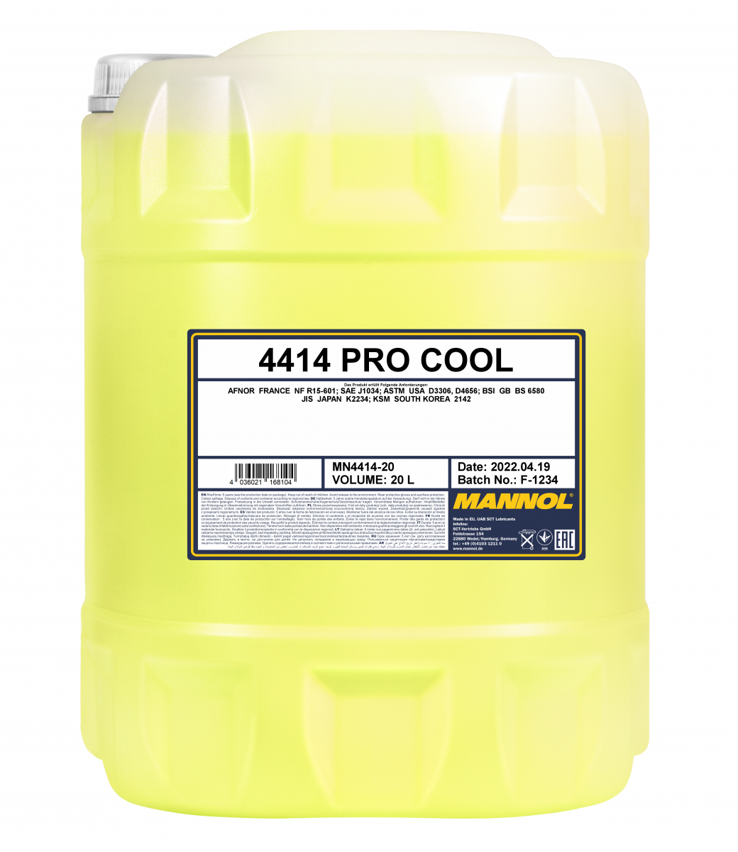 Mannol 4414 Pro Cool Kühlerfrostschutz Zweirad Motorrad 20 Liter