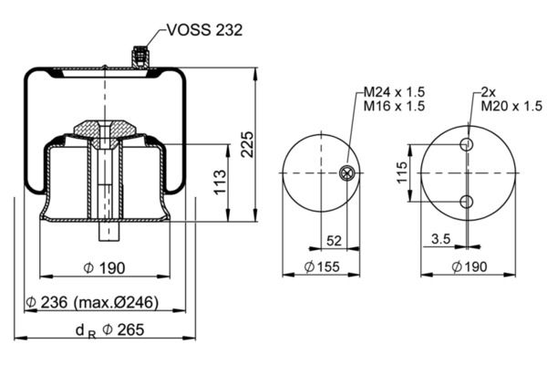 Federbalg, Luftfederung