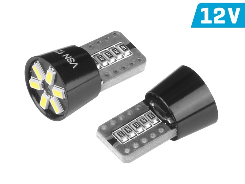 Vision LED Glassockel W5W T10 12V 6x3014 SMD Canbus 2er