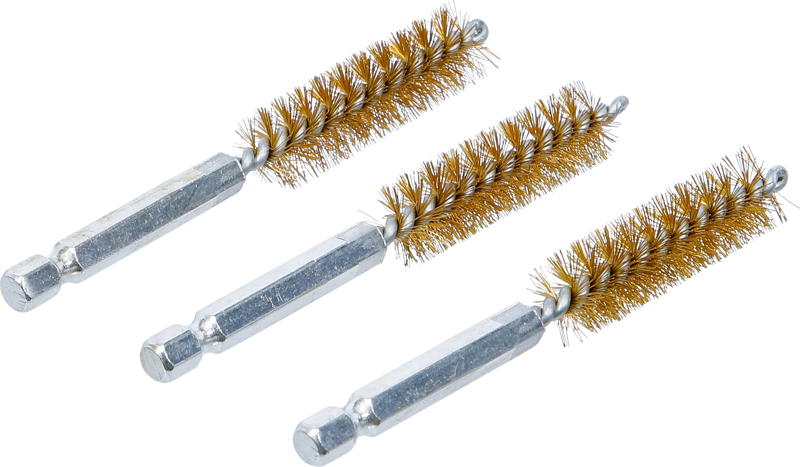 BGS Messingbürste | 13 mm | Antrieb Außensechskant 6,3 mm (1/4") | 3-tlg.