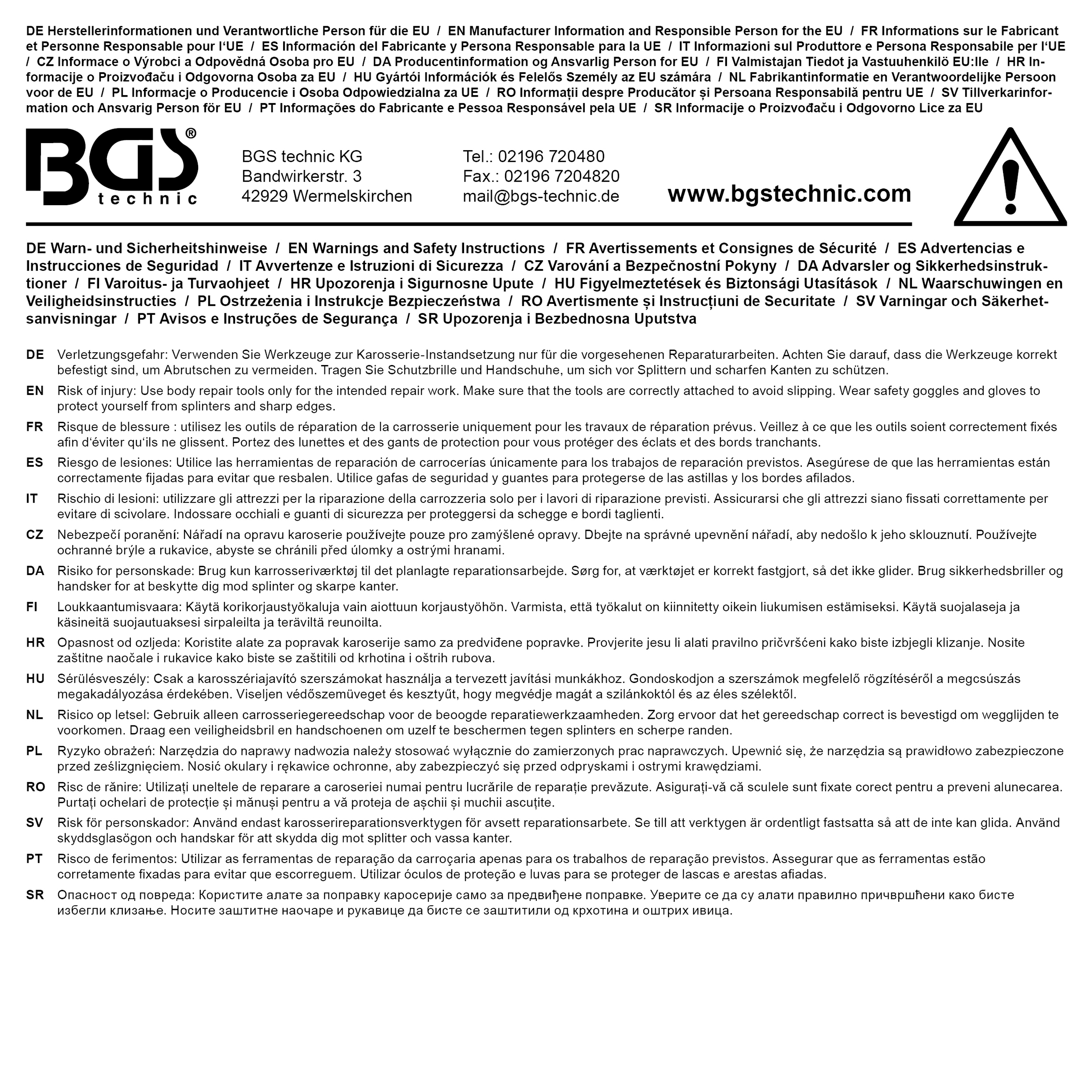 BGS Karosserie-Richtklemme | 105 mm | eine Zugrichtung | max. 5 t