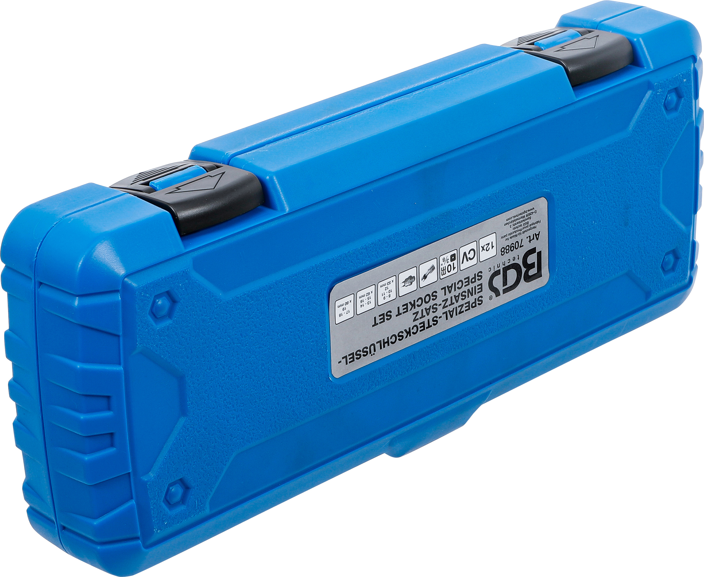 BGS Spezial-Steckschlüssel-Einsatz-Satz, geschlitzt | Antrieb Innenvierkant 10 mm (3/8") | SW 8 - 19 mm | 12-tlg.