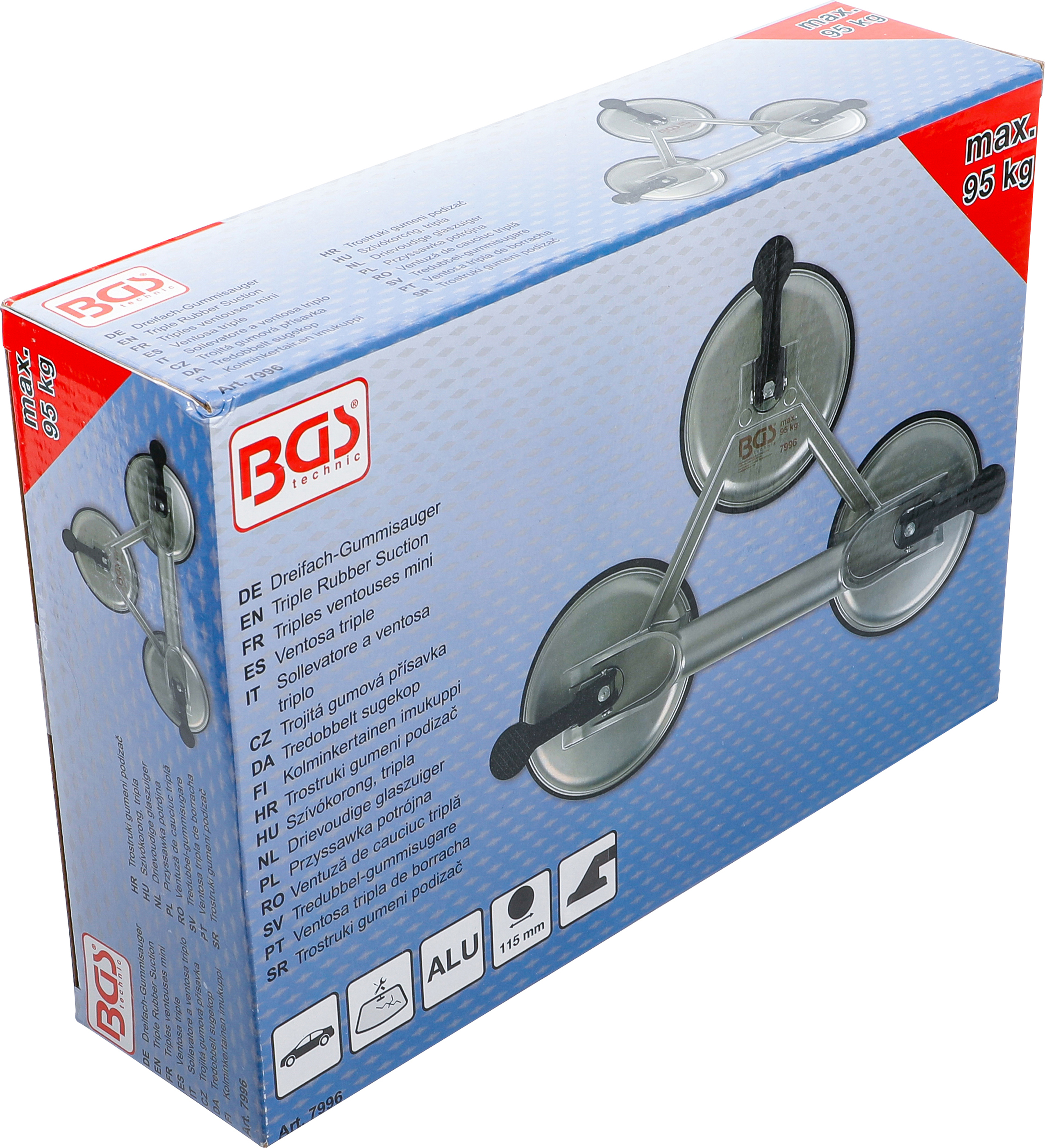 BGS Dreifach-Gummisauger | Aluminium | Ø 115 mm