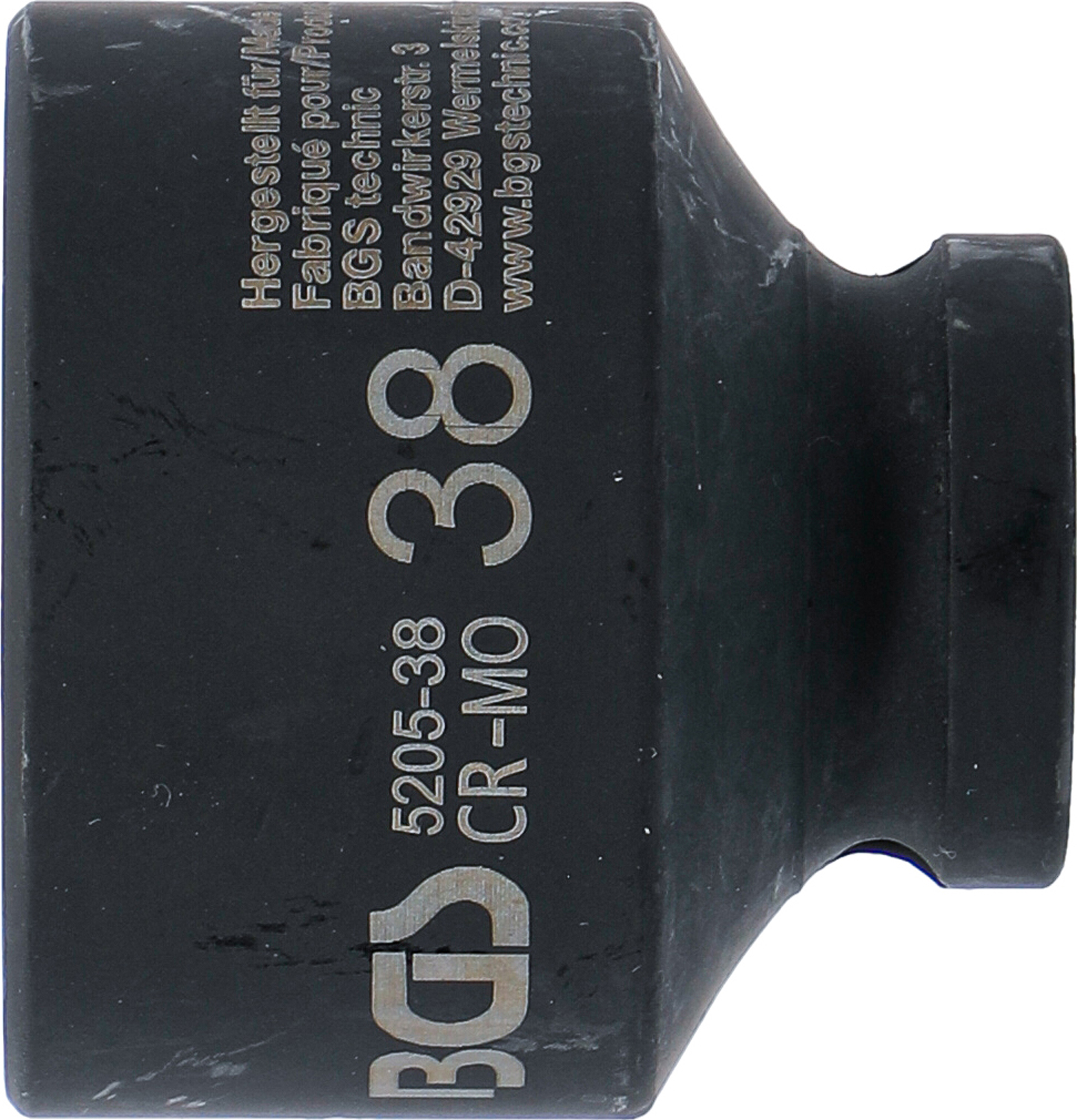 BGS Kraft-Steckschlüssel-Einsatz Sechskant | Antrieb Innenvierkant 12,5 mm (1/2") | SW 38 mm