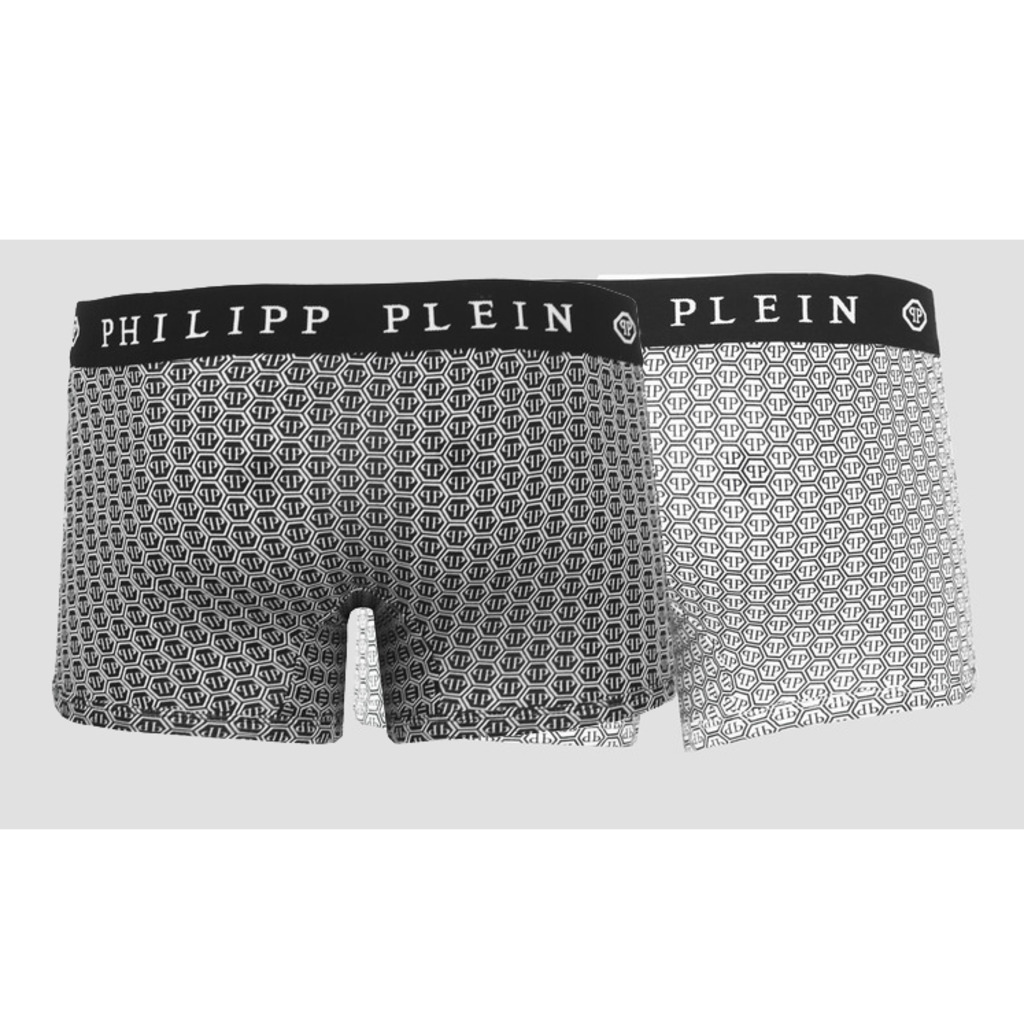 Philipp Plein Herren Boxershorts Skull 2er Pack Black White Gr. L