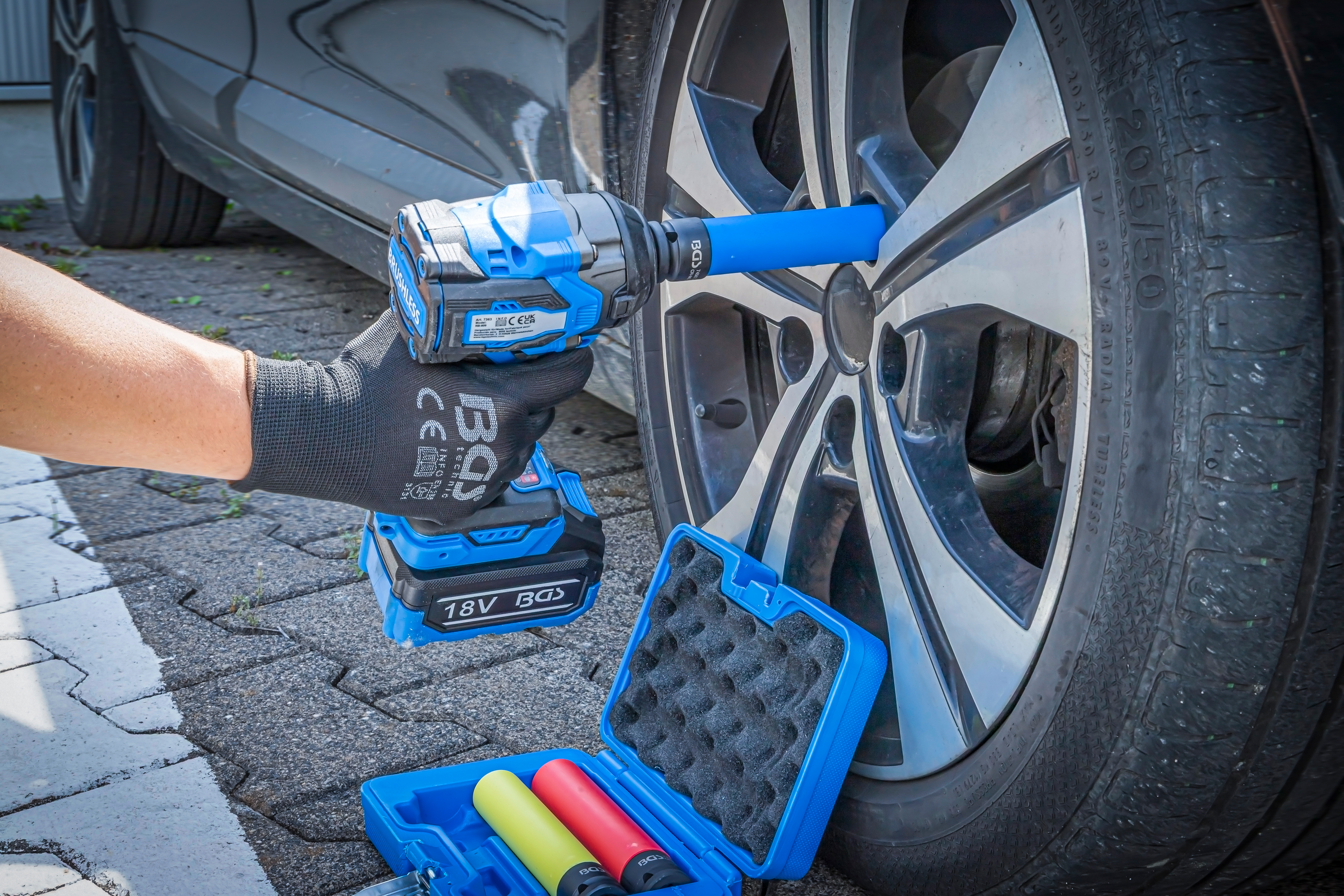 BGS Kraft-Schoneinsatz-Satz | extra tief | Antrieb Innenvierkant 12,5 mm (1/2") | SW 17 / 19 / 21 mm | 3-tlg.