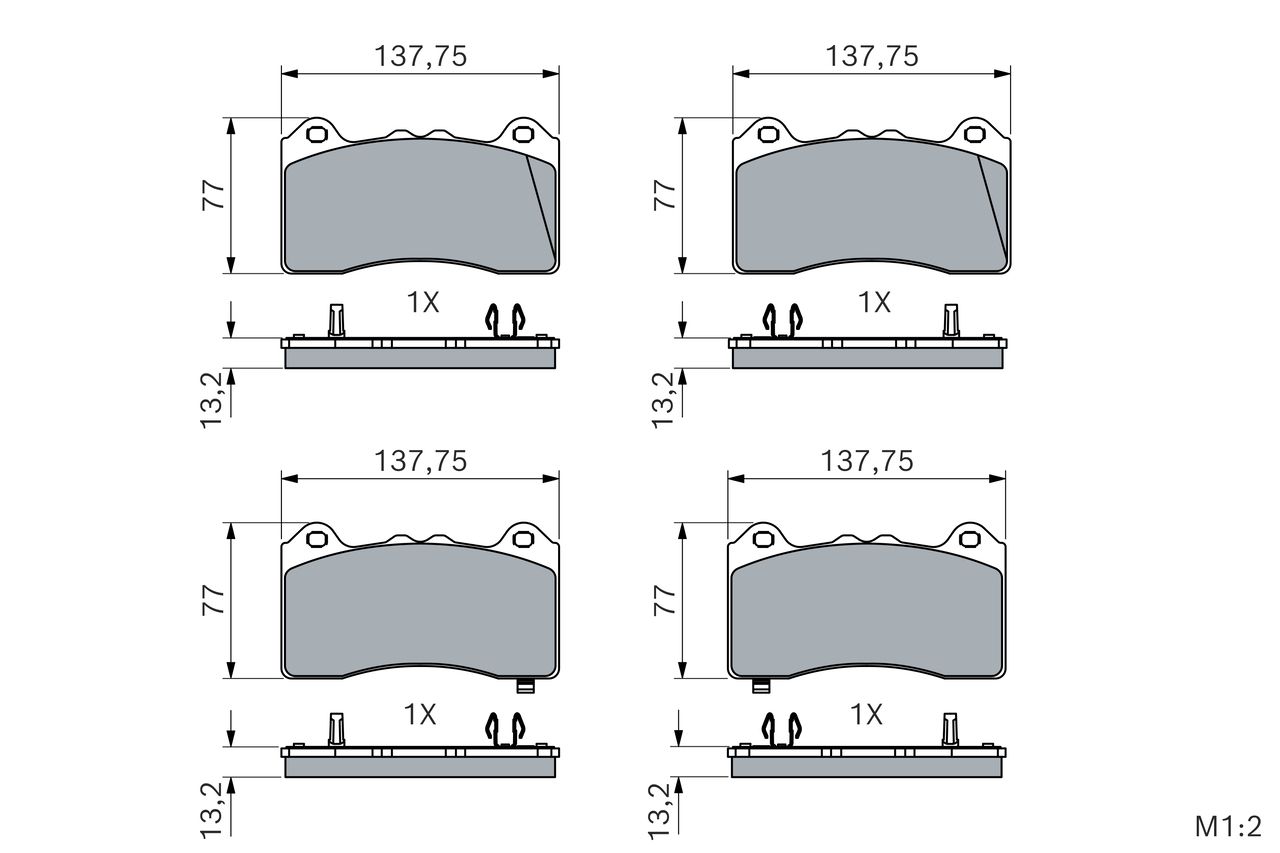 Bremsbelagsatz, Scheibenbremse