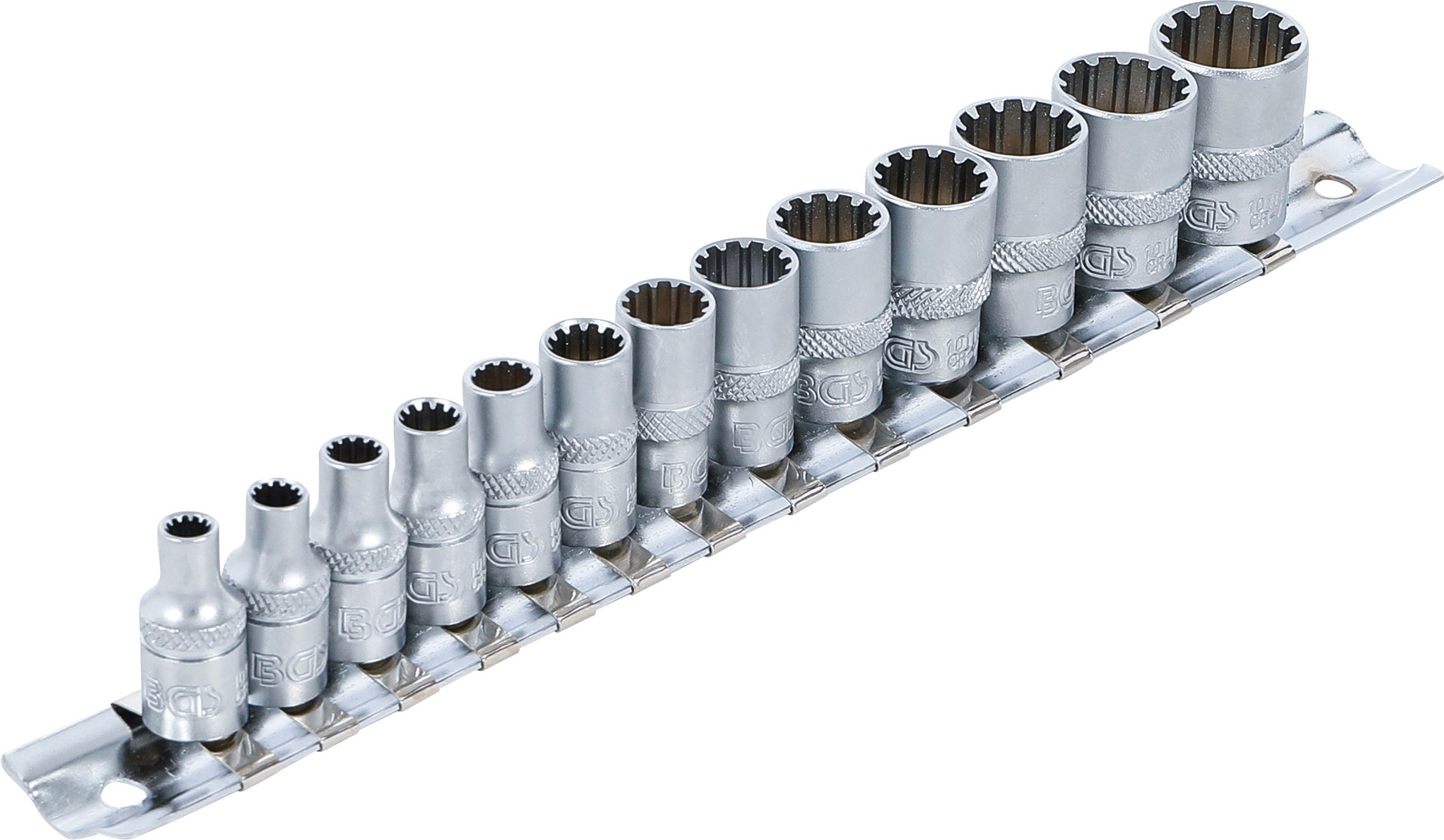BGS Steckschlüssel-Einsatz-Satz Gear Lock | Antrieb Innenvierkant 6,3 mm (1/4") | 13-tlg.