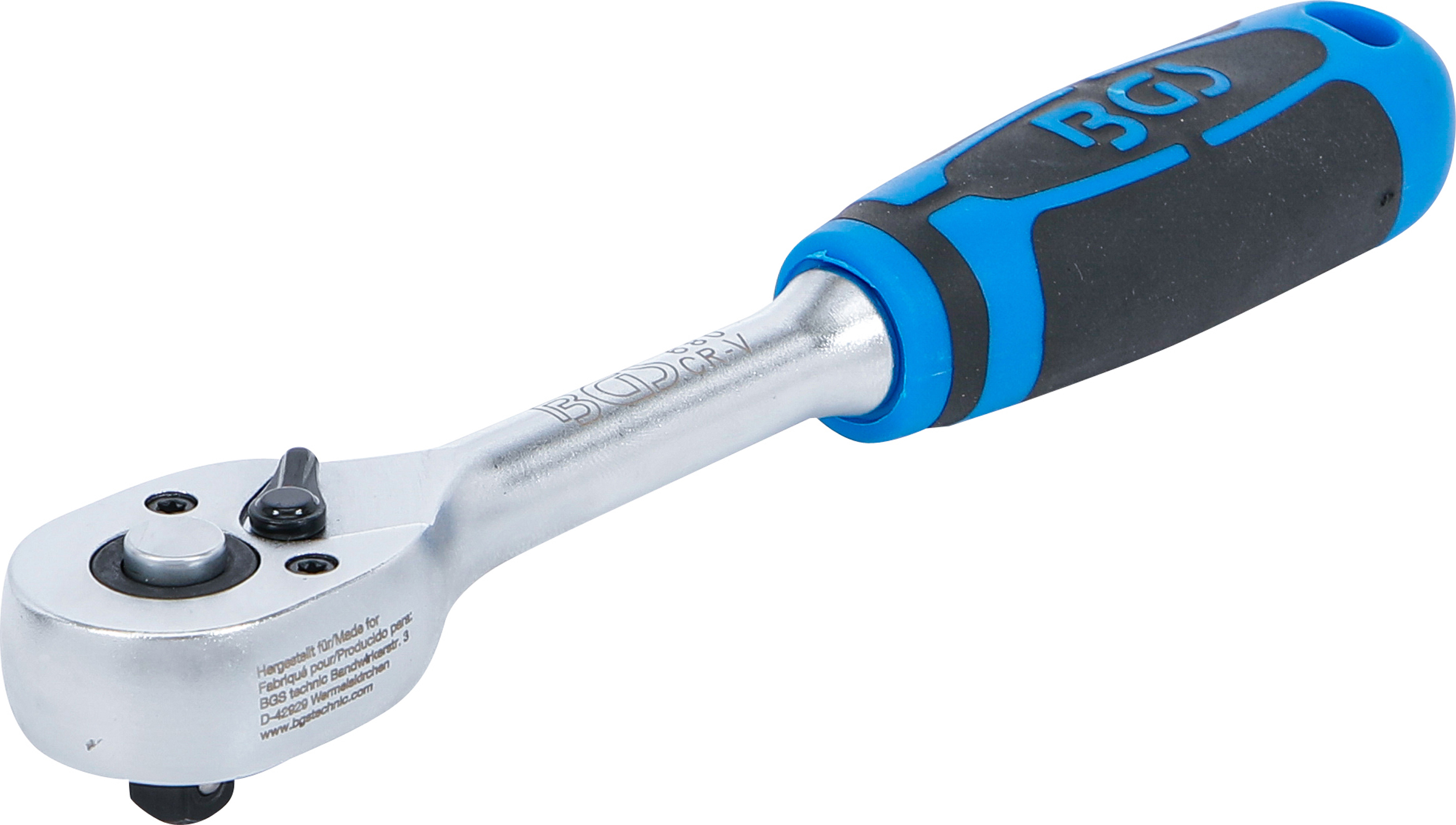 BGS Umschaltknarre | gerade Ausführung | feinverzahnt | Abtrieb Außenvierkant 6,3 mm (1/4")