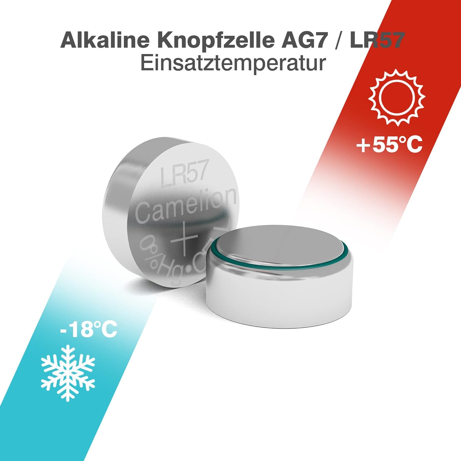 Camelion Alkaline Knopfzelle AG7 / LR57 / LR927 / 395 Batterien 10er Pack