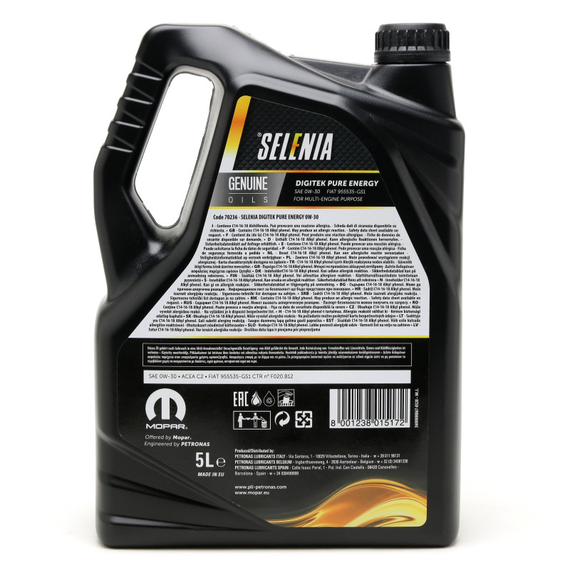 0W-30 Selenia Digitek Pure Energy 5 Liter