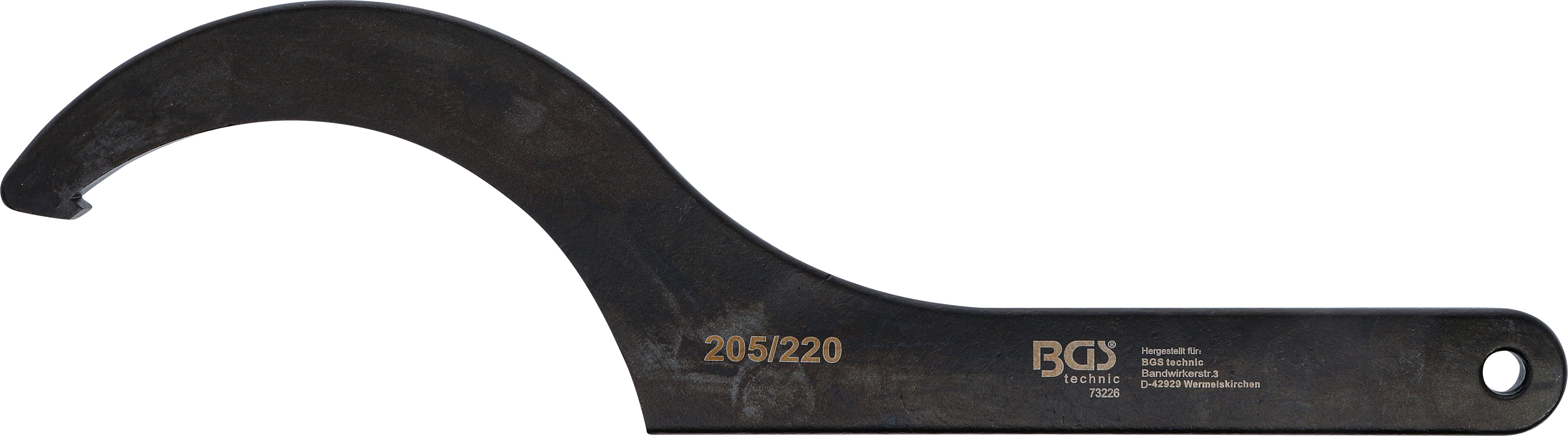 BGS Hakenschlüssel mit Nase | 205 - 220 mm BGS Hakenschlüssel mit Nase | 205 - 220 mm