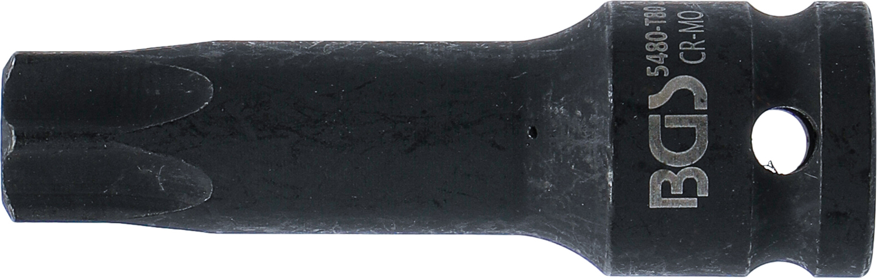 BGS Kraft-Bit-Einsatz | Länge 75 mm | Antrieb Innenvierkant 12,5 mm (1/2") | T-Profil (für Torx) T80