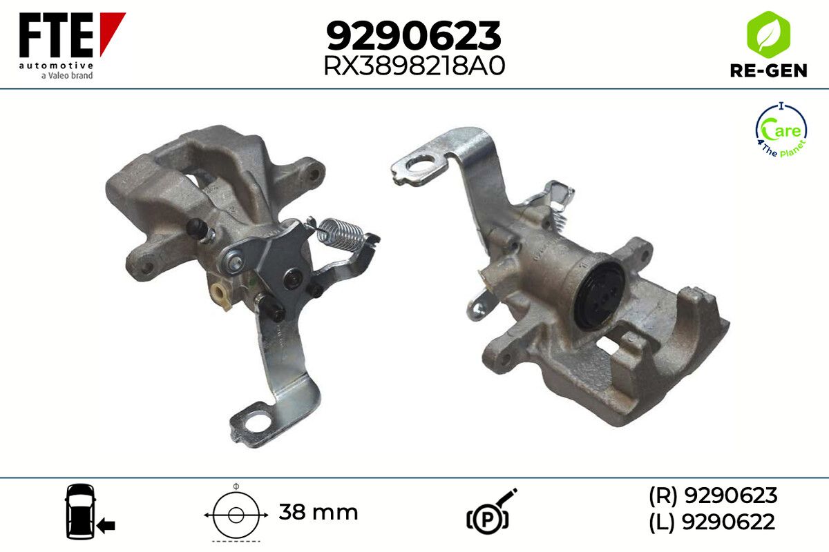 Scheibenbremsenklemme hinten R (runderneuert) passt zu: TOYOTA AVENSIS 1.6-2.2D 11.08-10.18