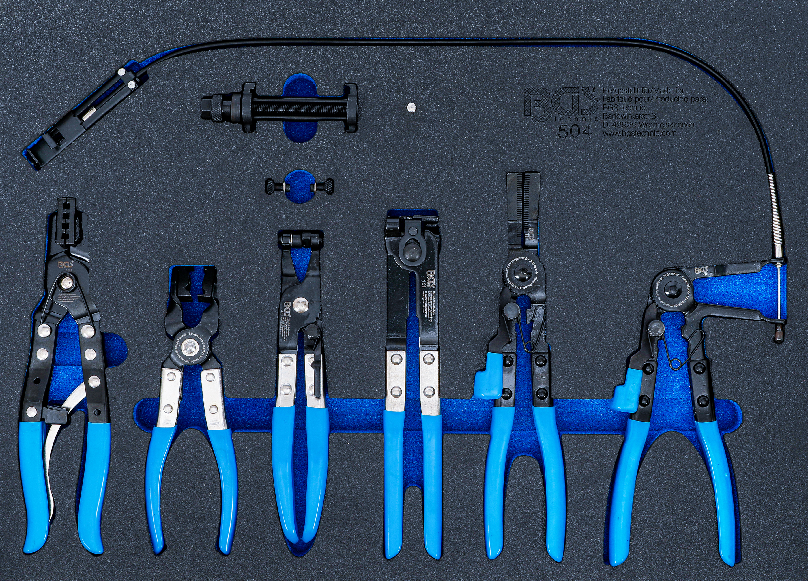 BGS Werkstattwageneinlage 3/3: Schlauchklemmenzangen-Satz