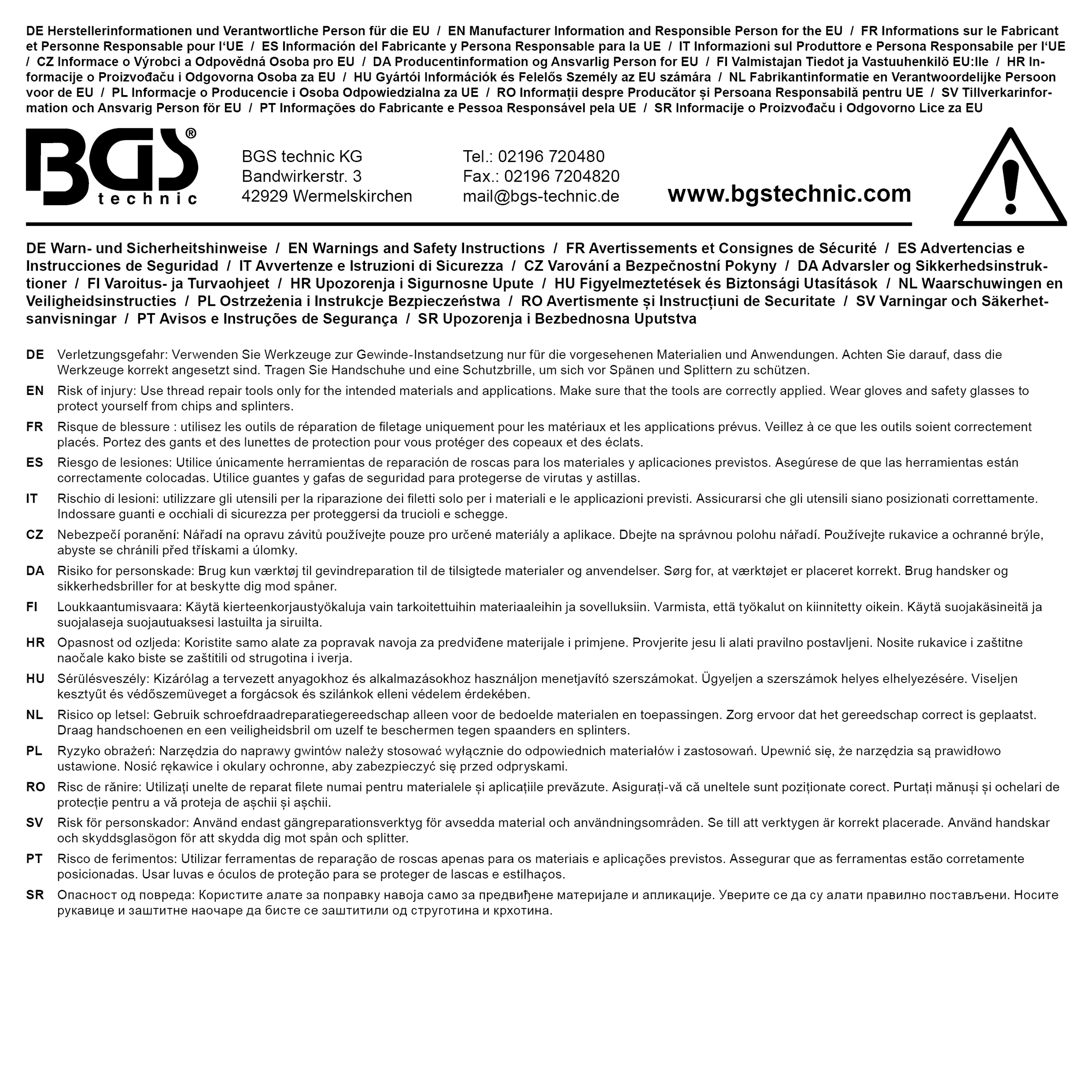 BGS Universal-Gewindestrehler | Ø 4 - 45 mm