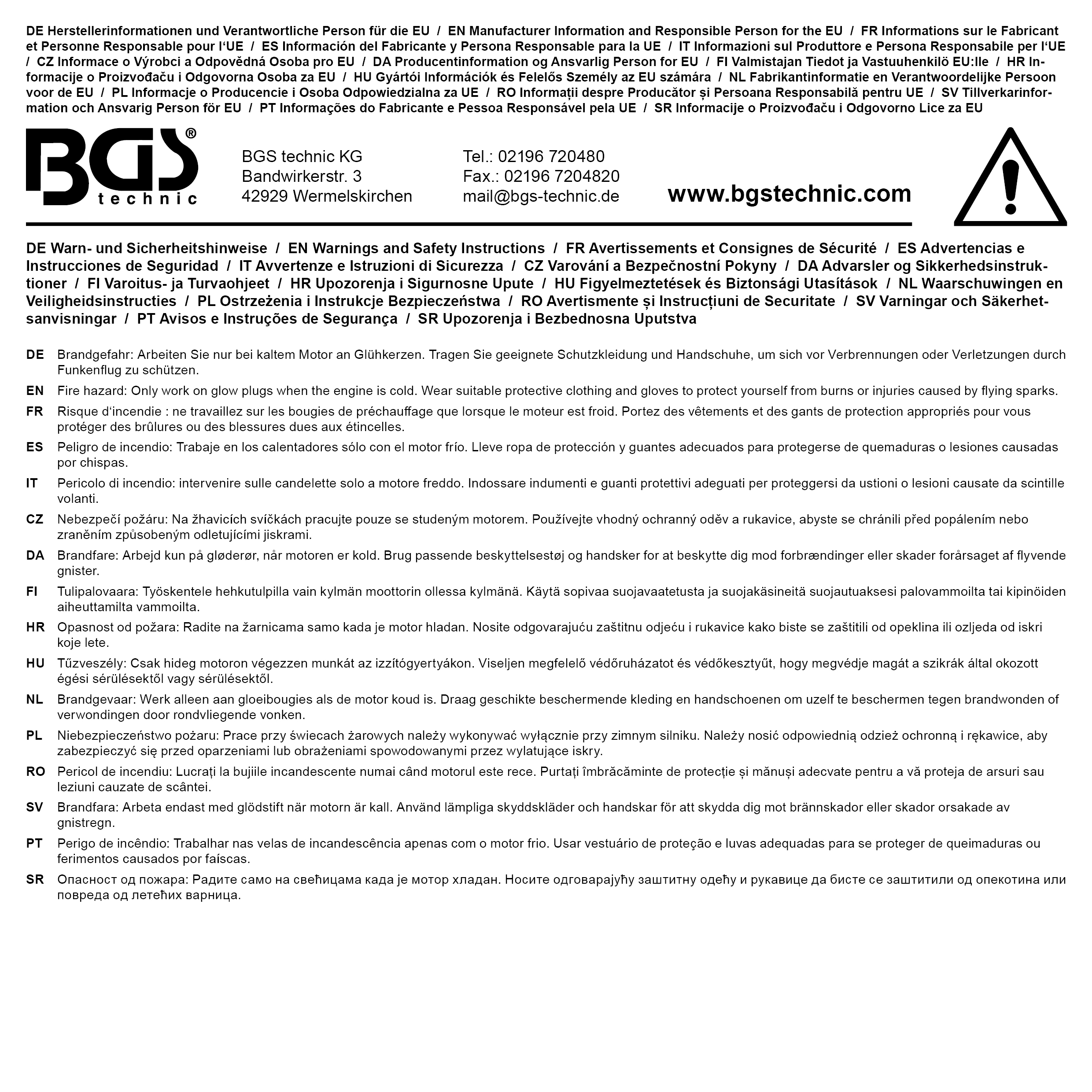 BGS Abdreh-Einsatz für Glühkerzenelektrode | Antrieb Innenvierkant 6,3 mm (1/4") | SW 2,6 mm