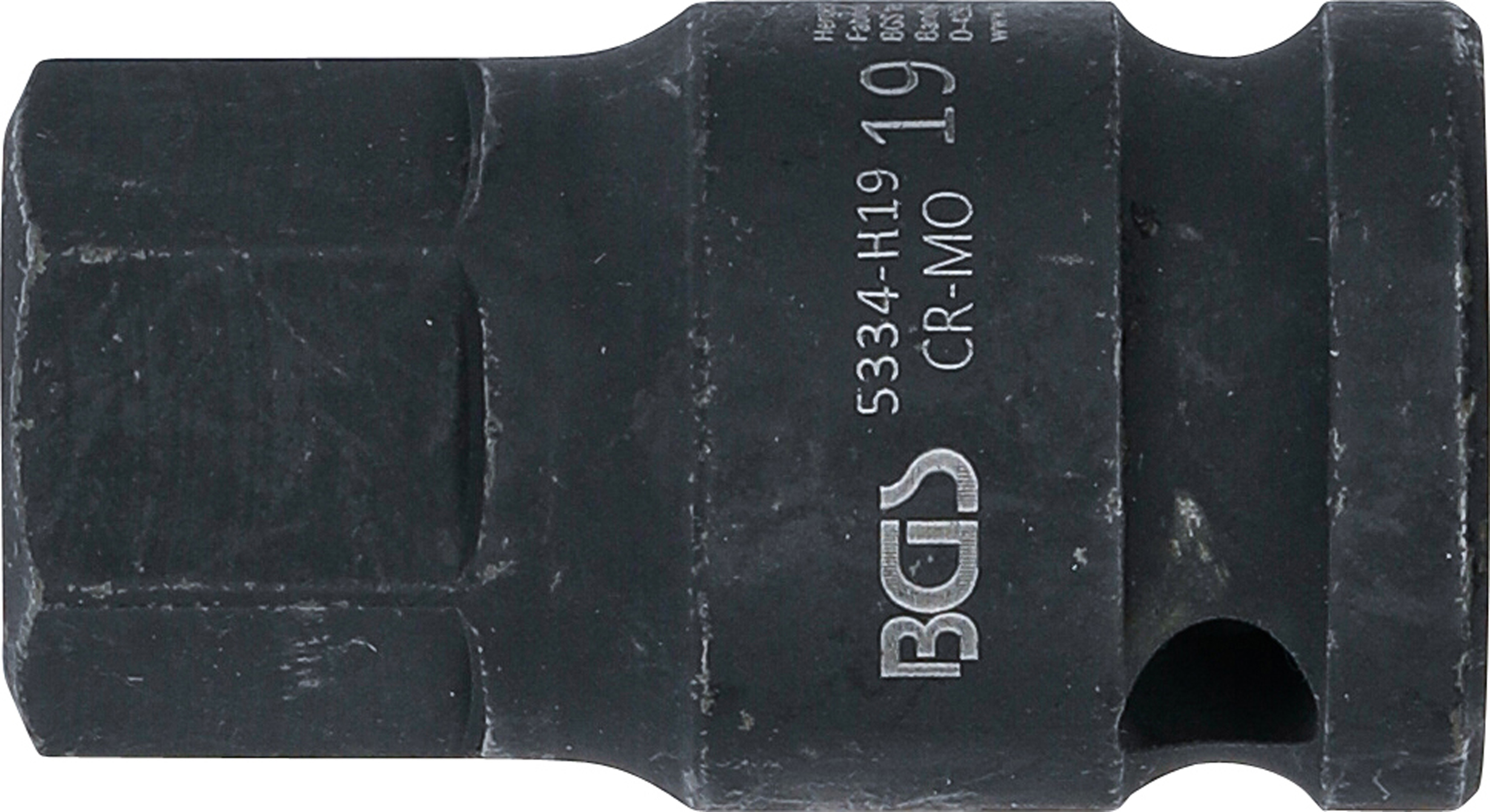 BGS Kraft-Bit-Einsatz | Länge 42 mm | Antrieb Innenvierkant 12,5 mm (1/2") | Innensechskant 19 mm